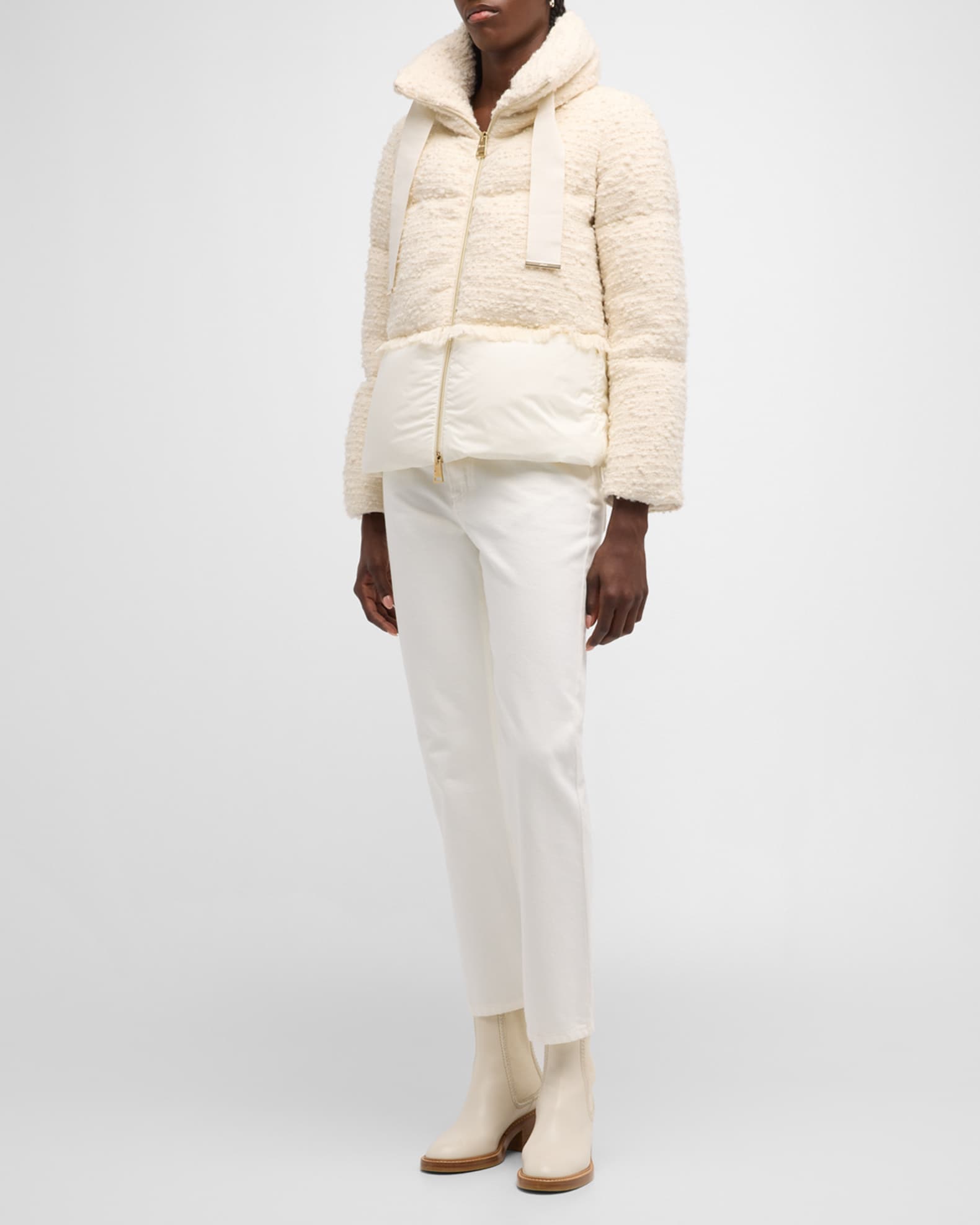 Louis Vuitton Women's Mixed Material Bomber Jacket Mixed Media