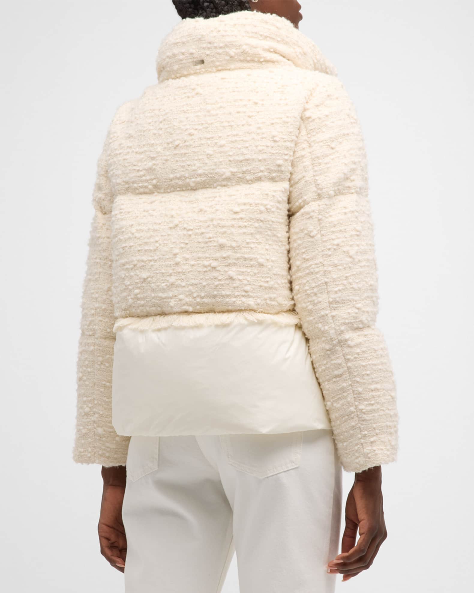 Herno Lux Boucle Mixed Media Bomber Jacket Neiman Marcus