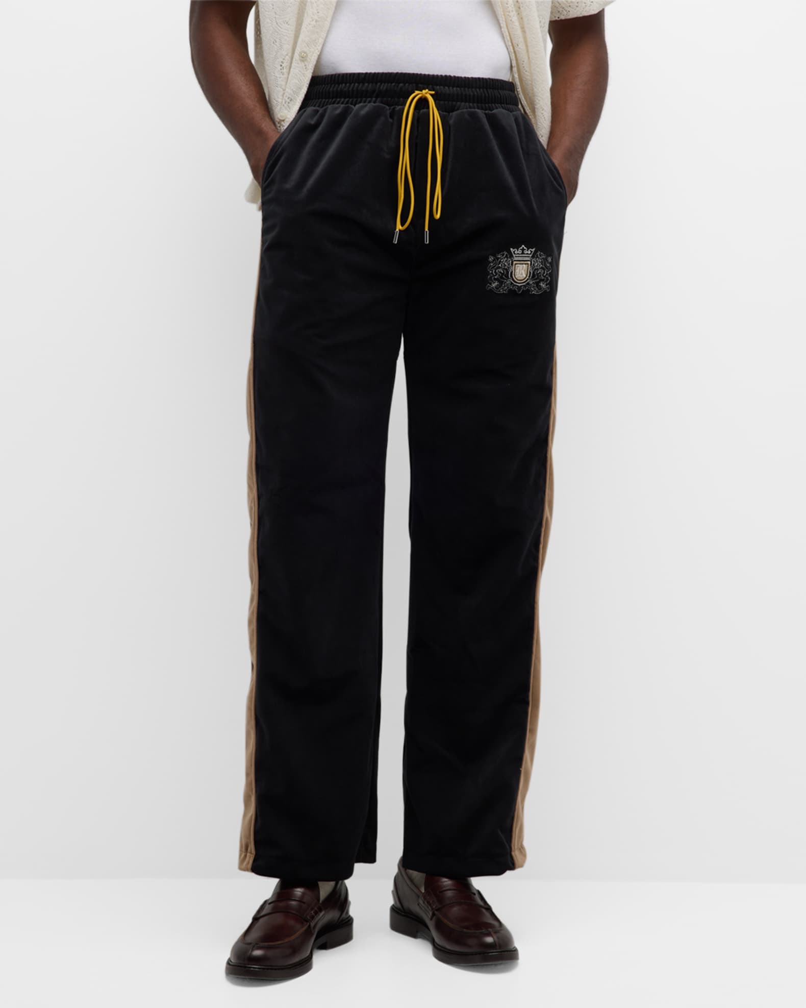 Mens track pants with side stripe cheap