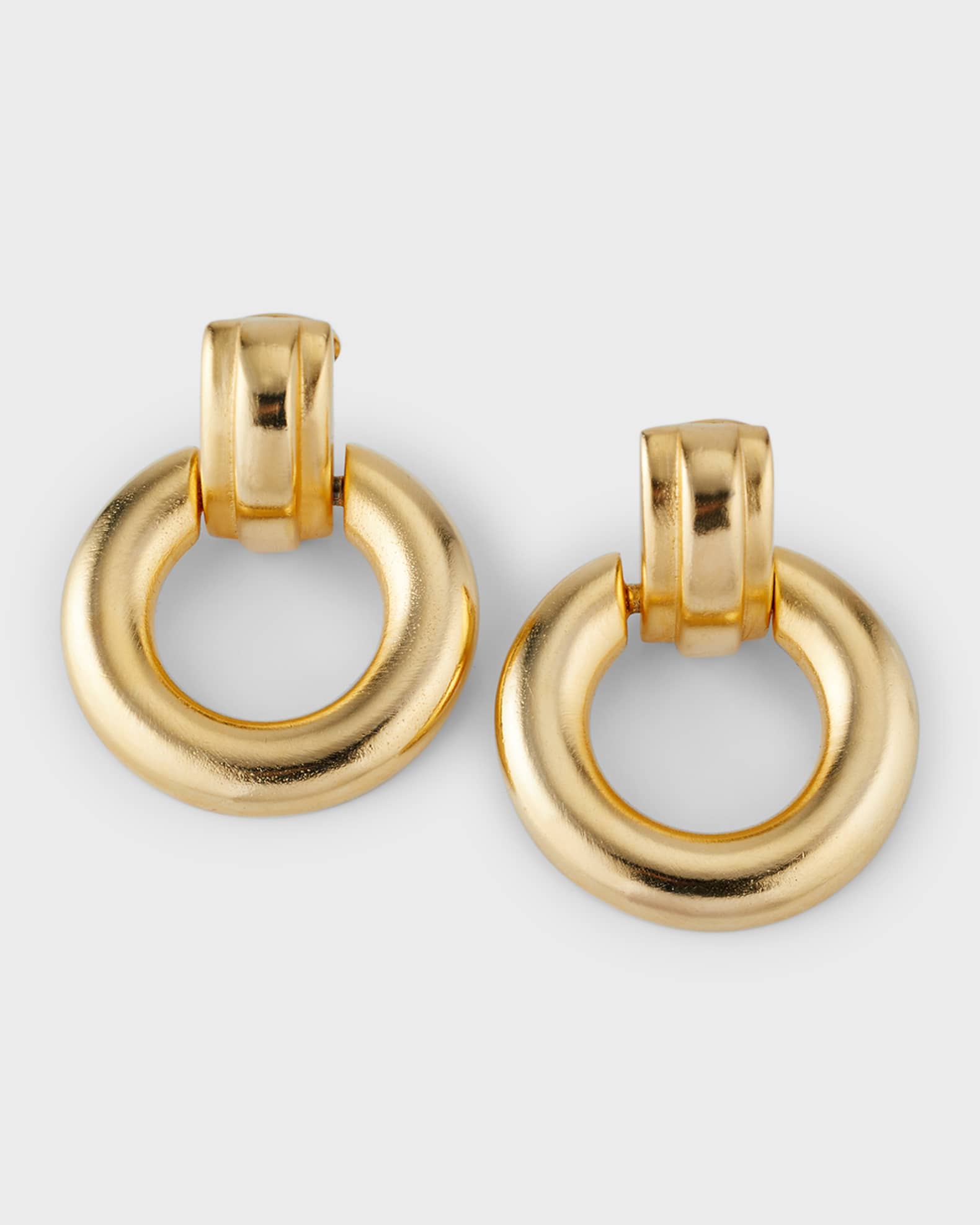 Ben-Amun 24k Gold Electroplated Drop Hoop Earrings | Neiman Marcus