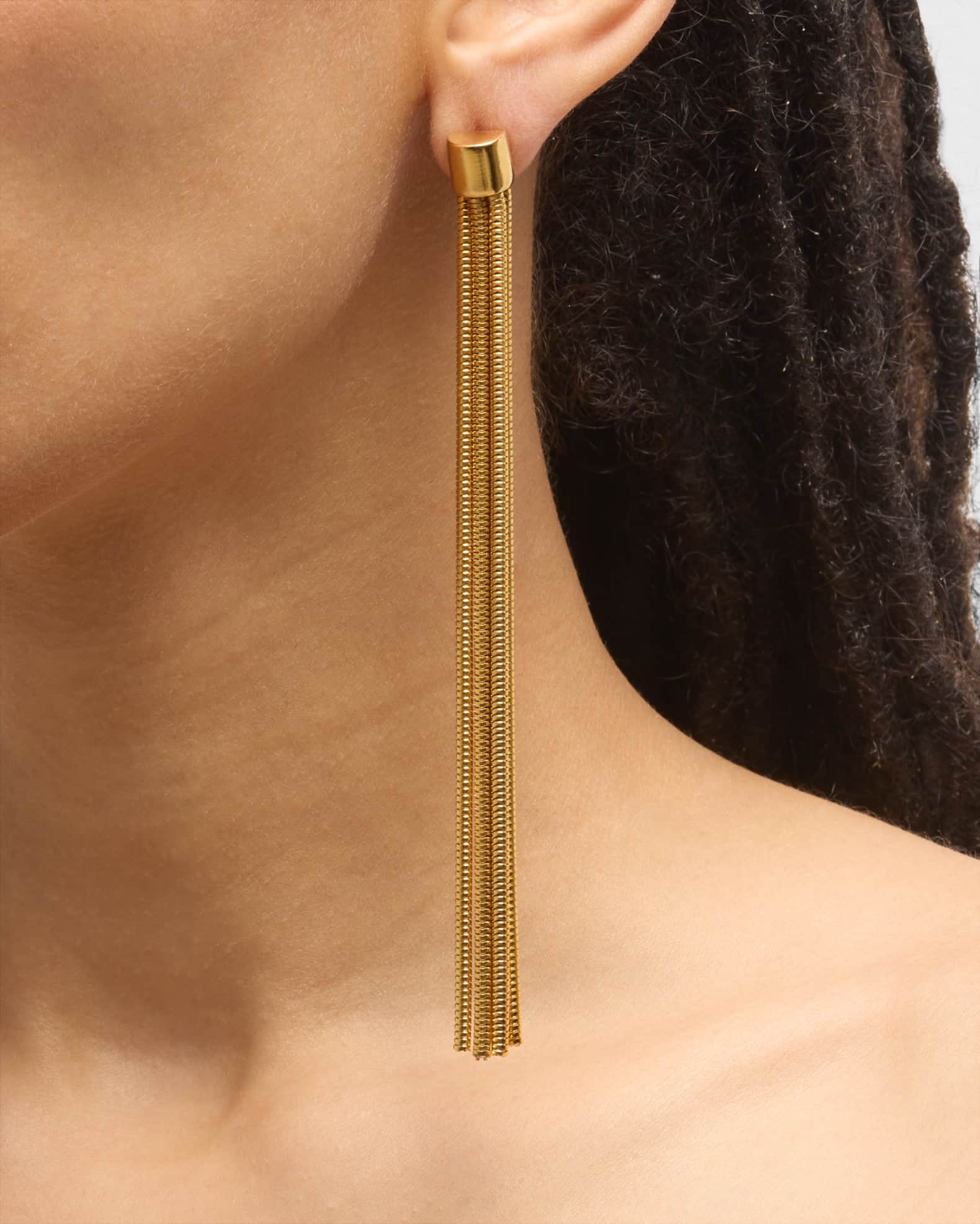 24k Gold Electroplated Tassel Earrings 1