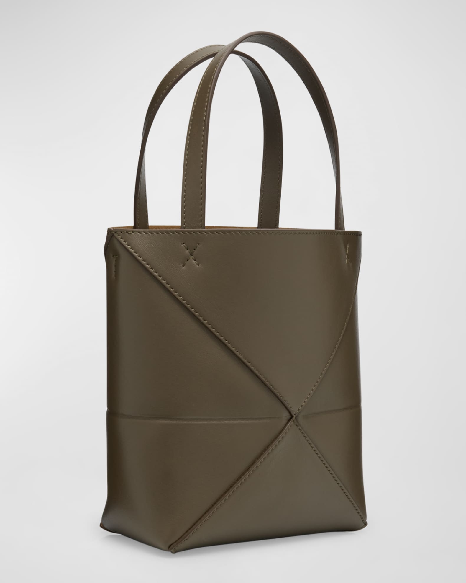 Loewe Puzzle Fold Mini Tote Bag in Shiny Leather | Neiman Marcus