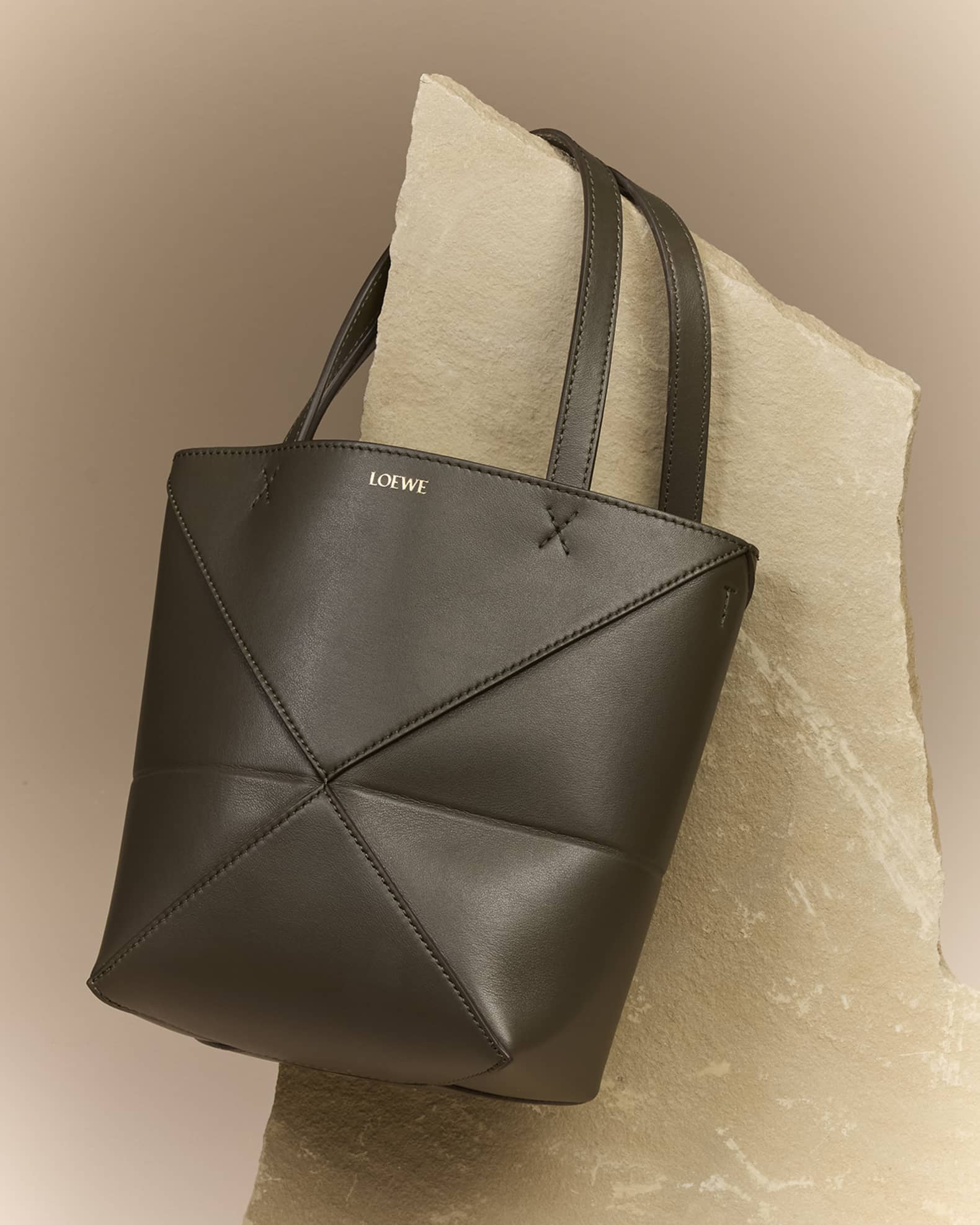 トートバッグ LOEWE Printed Leather Small Puzzle Handbag Loewe Puzzle Fold Mini Tote Bag in Shiny Leather | Neiman Marcus