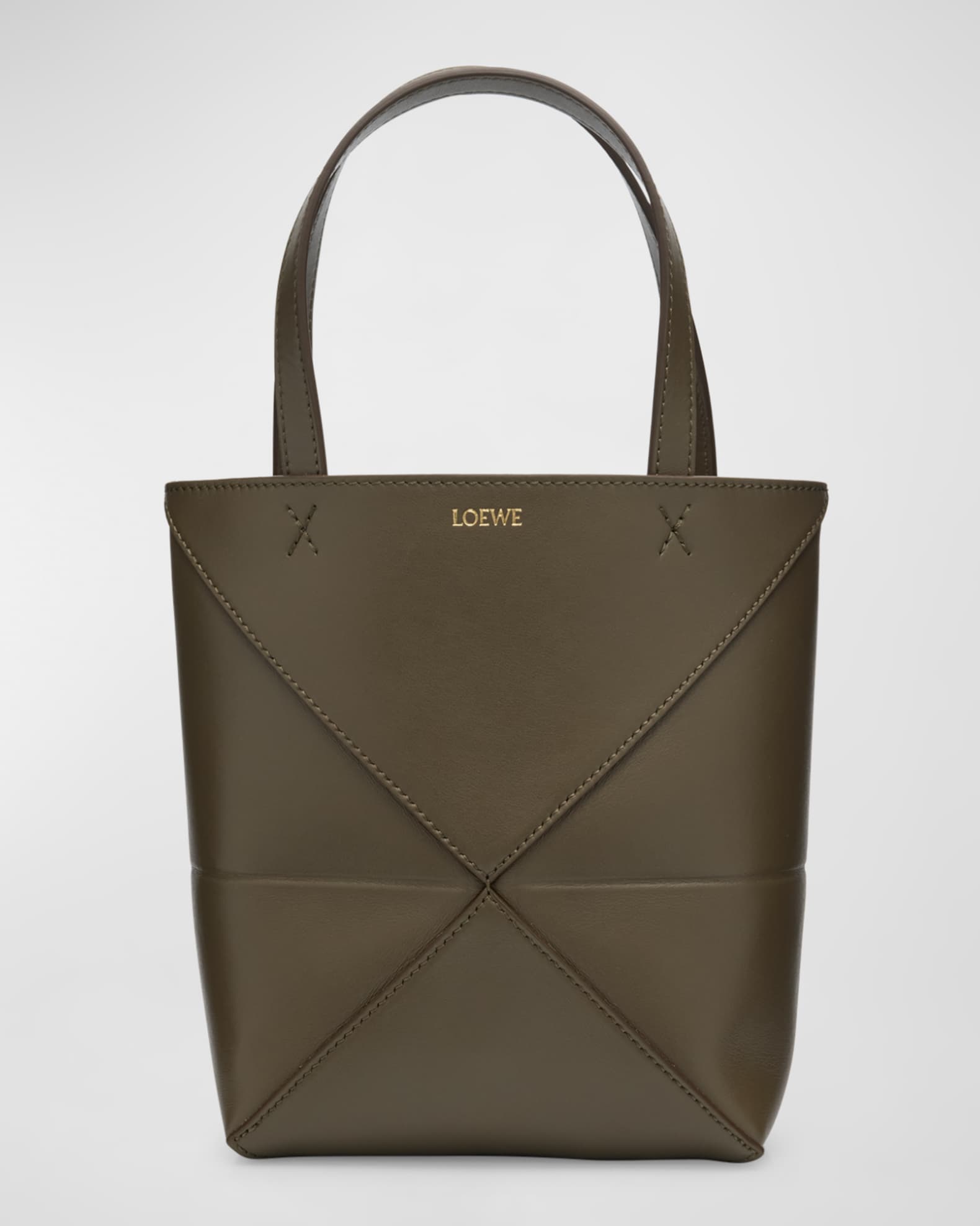 Puzzle Fold Mini Tote Bag in Shiny Leather 0