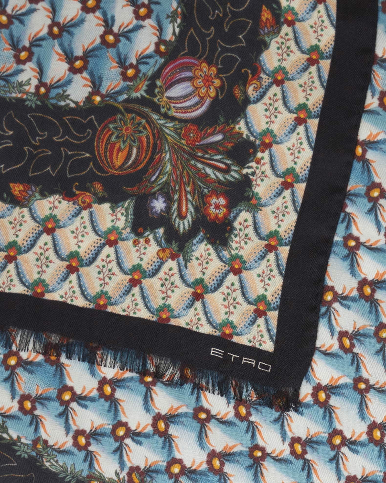Etro Delhy Mixed-Patterned Cashmere-Silk Scarf | Neiman Marcus