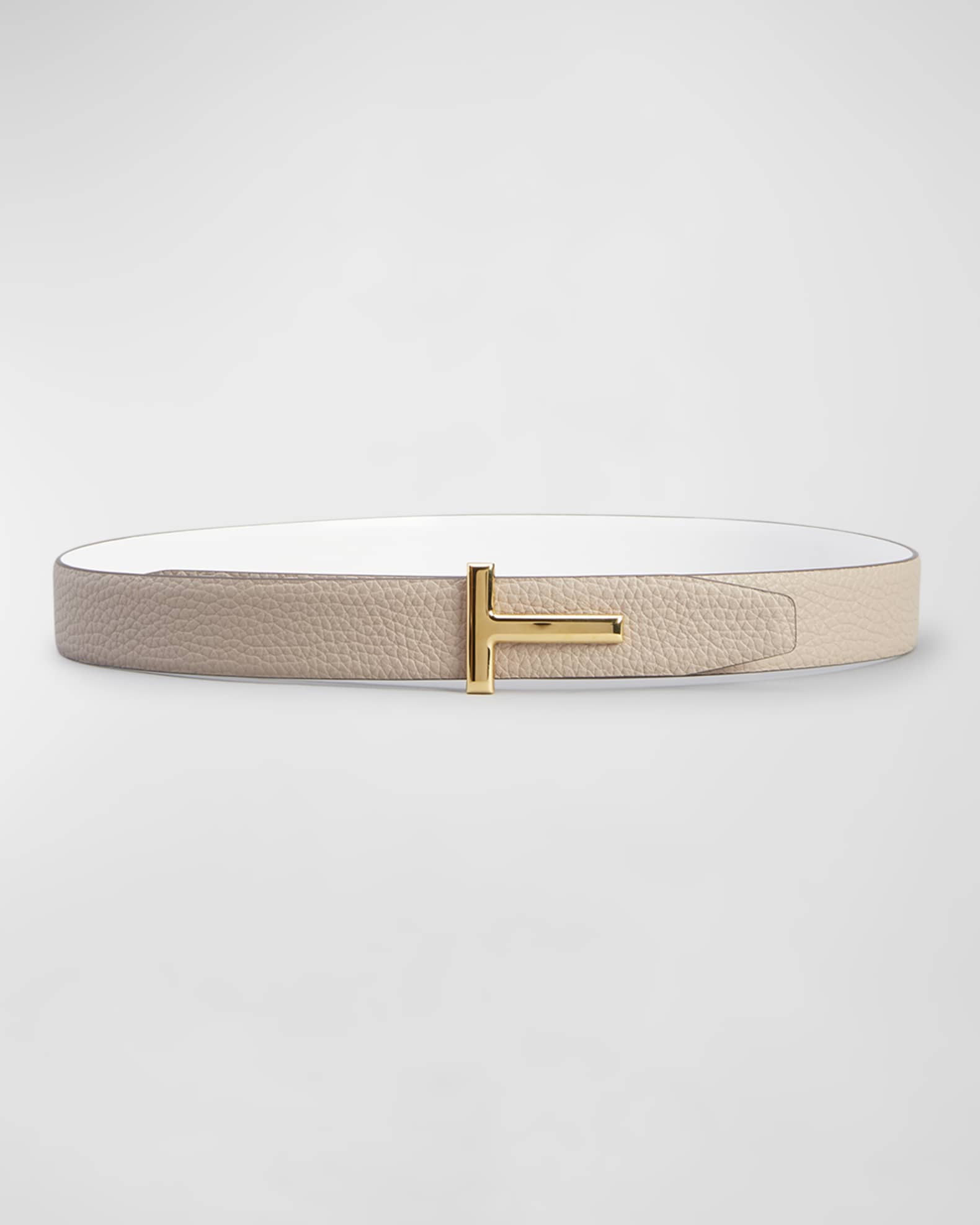 TOM FORD Reversible T-Logo Leather Belt | Neiman Marcus