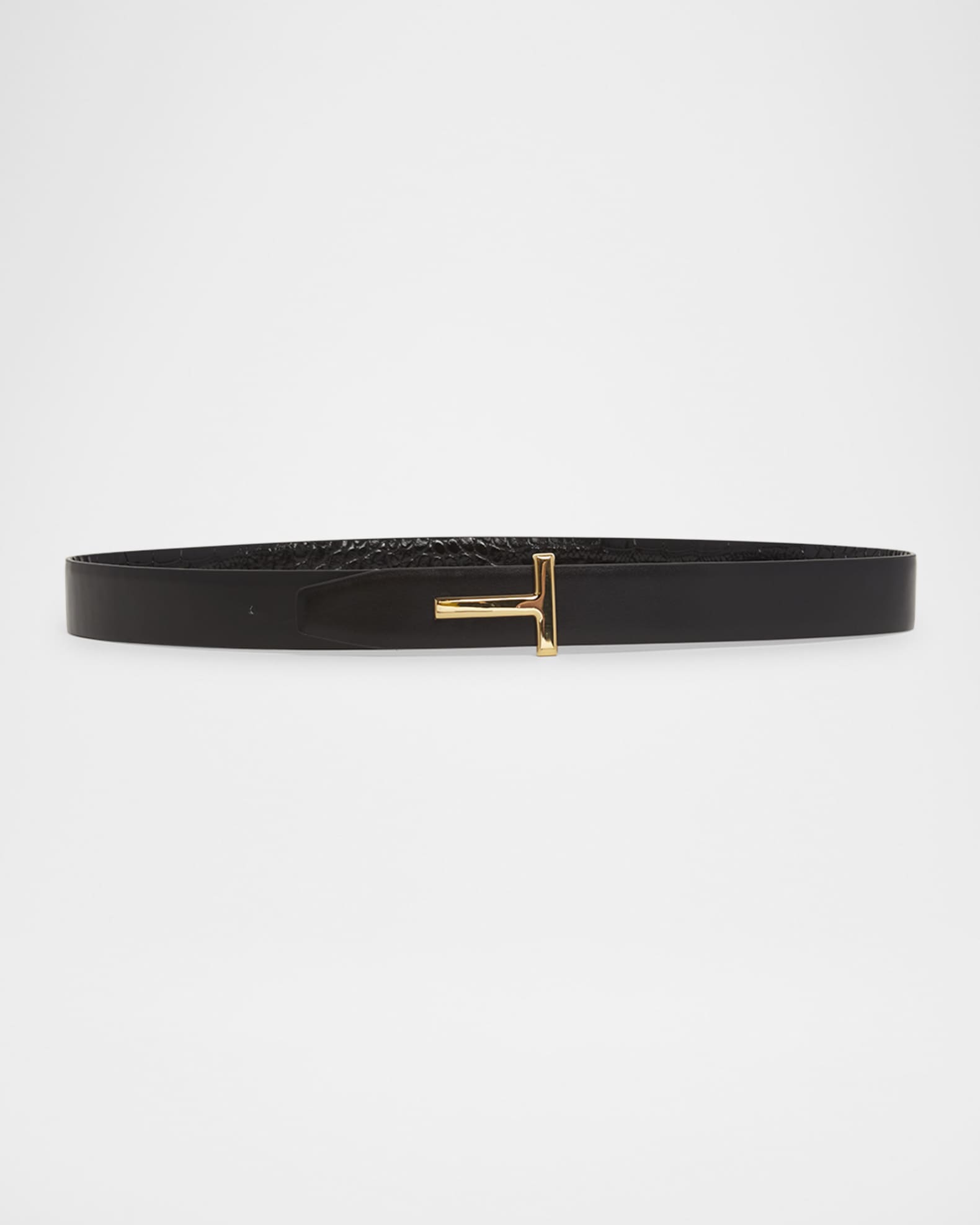 Reversible T-Logo Leather Belt  0
