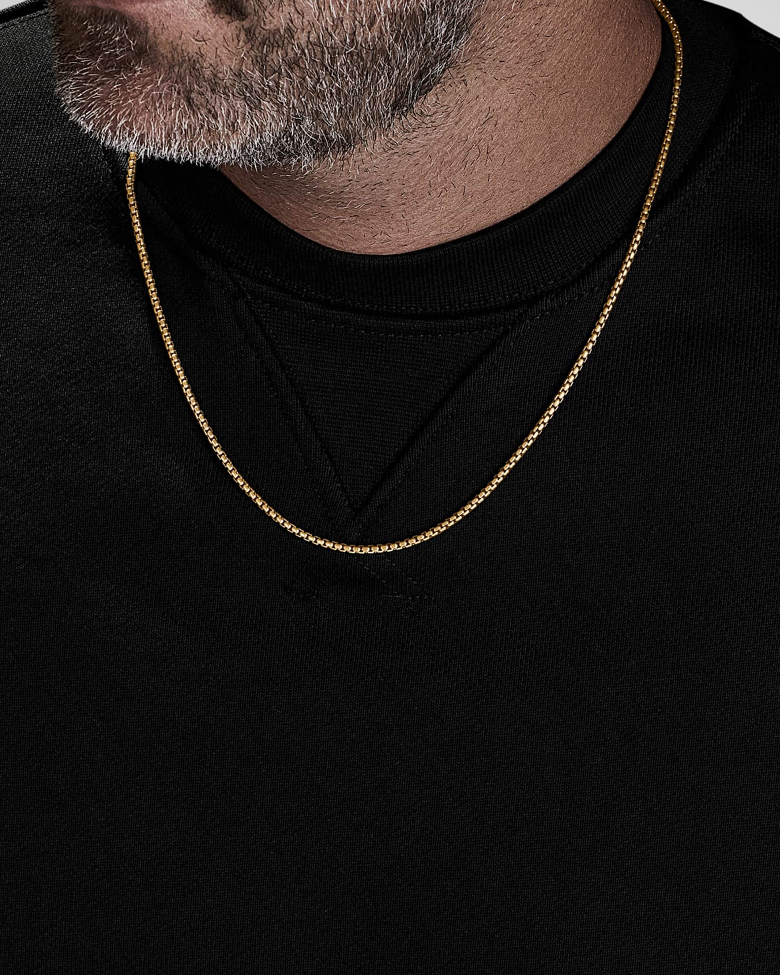 Men's Box Chain Necklace in 18K Gold Neiman Marcus