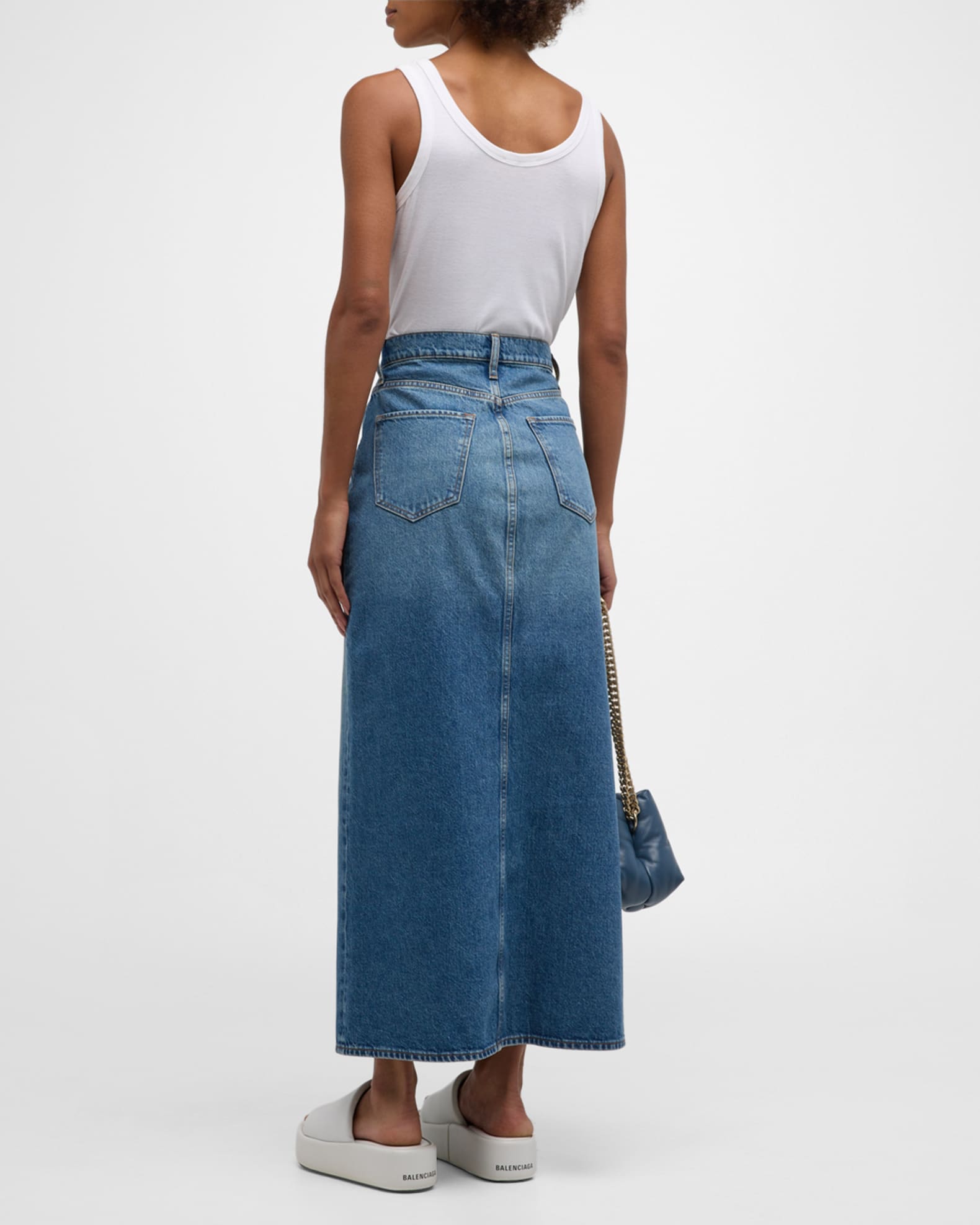 Triarchy Ms Westwood High-Rise Slit Denim Maxi Skirt | Neiman Marcus