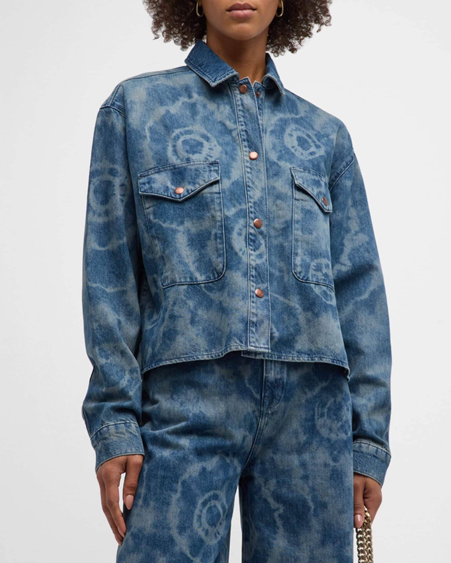 Oversized Denim Tie Dye Shirt