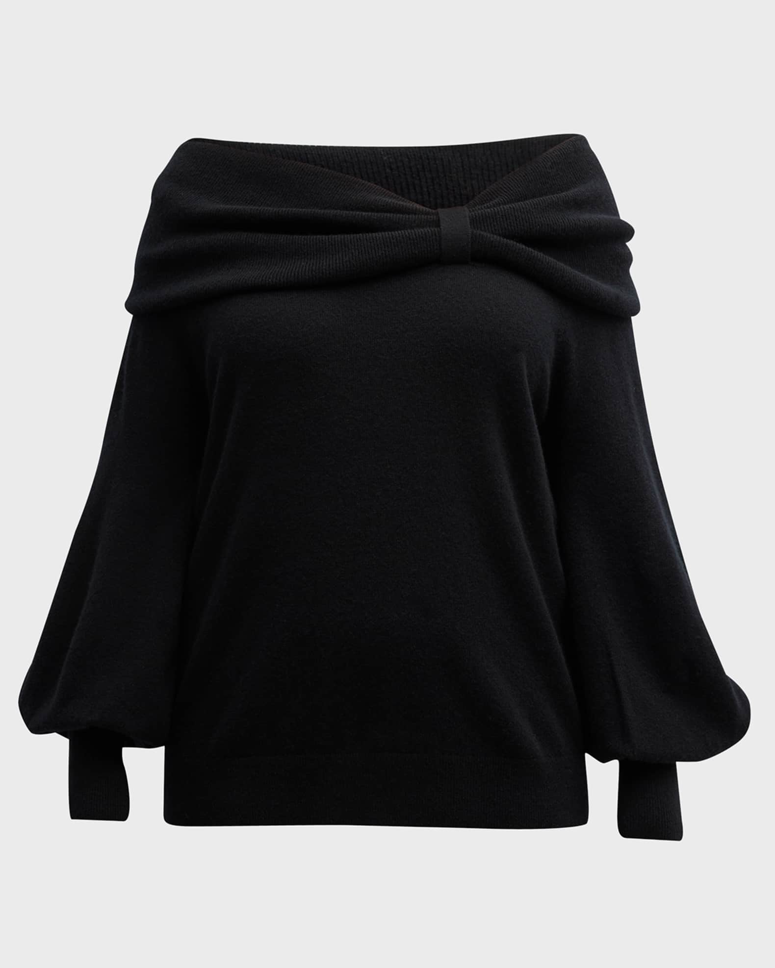 Plus size black cashmere sweater sales