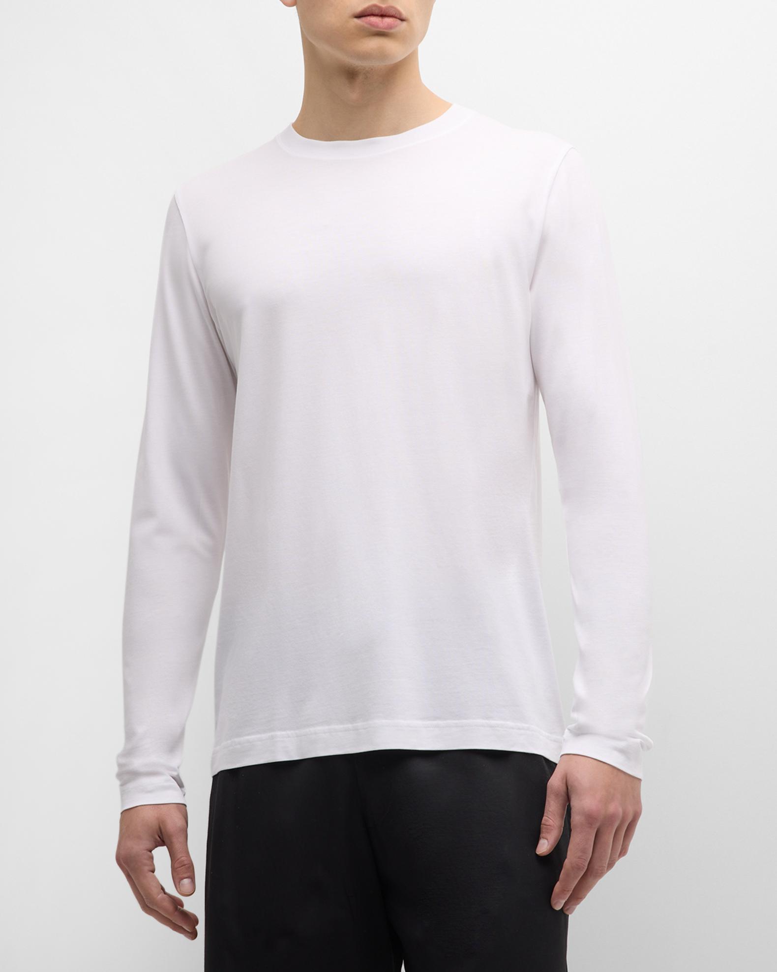 Men's Striped Long Sleeve T-Shirt - Cotton Blend Crewneck Casual Tee (Multiple Colors)