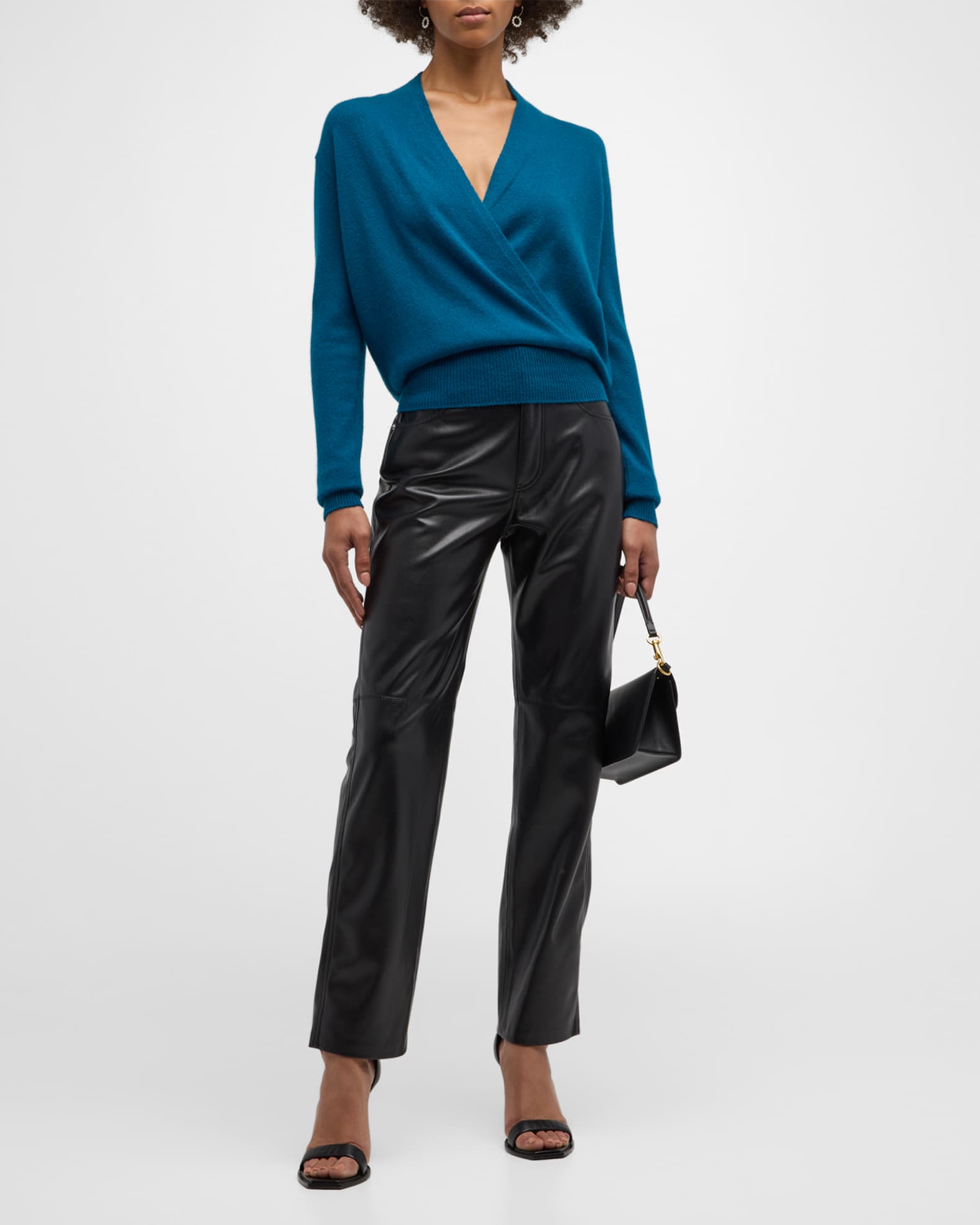 Cashmere Faux Wrap Sweater