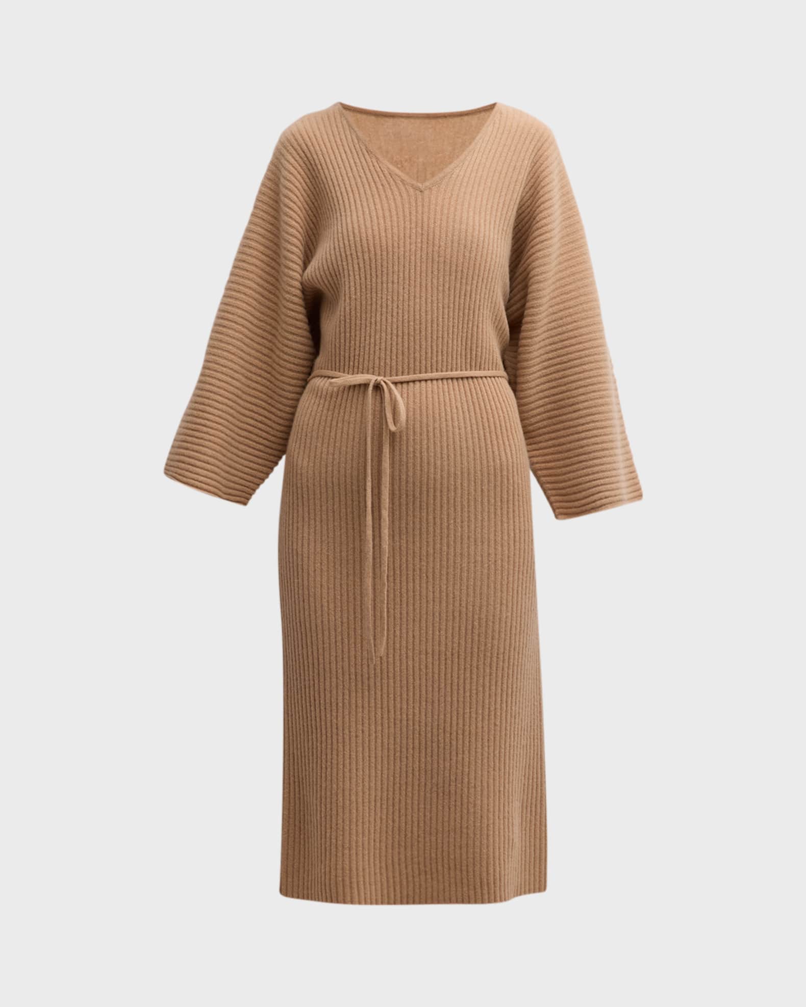 Neiman Marcus Cashmere Collection Cashmere Ribbed DolmanSleeve Sweater