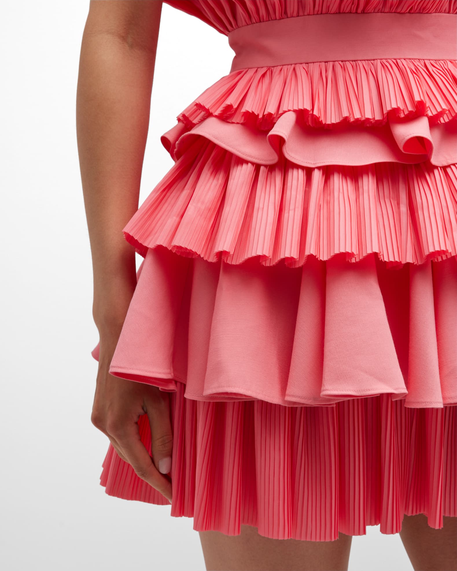 Acler Elsher Strapless Ruffled Mini Dress | Neiman Marcus