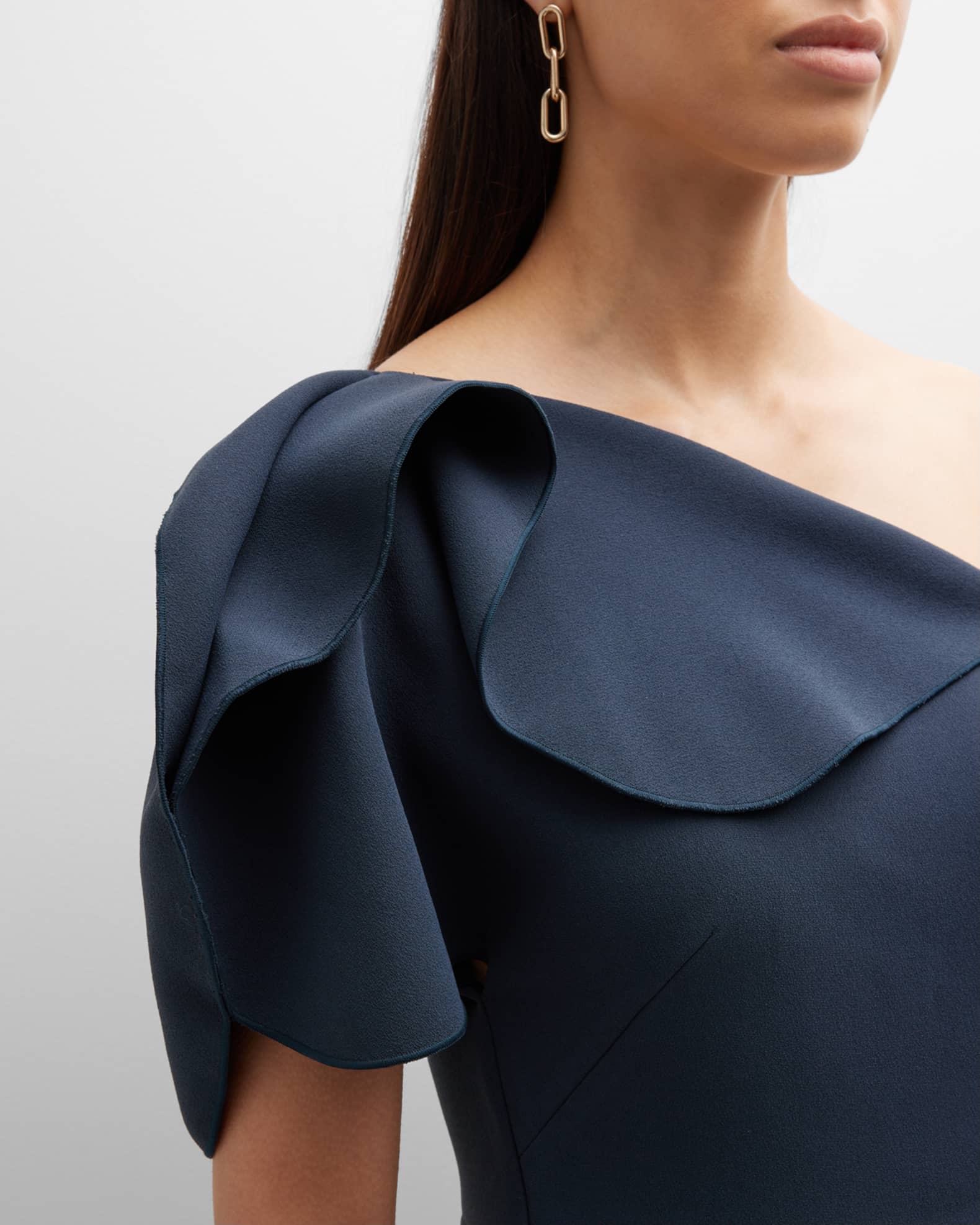 Acler Acler Ruffle One-Shoulder Midi Dress | Neiman Marcus