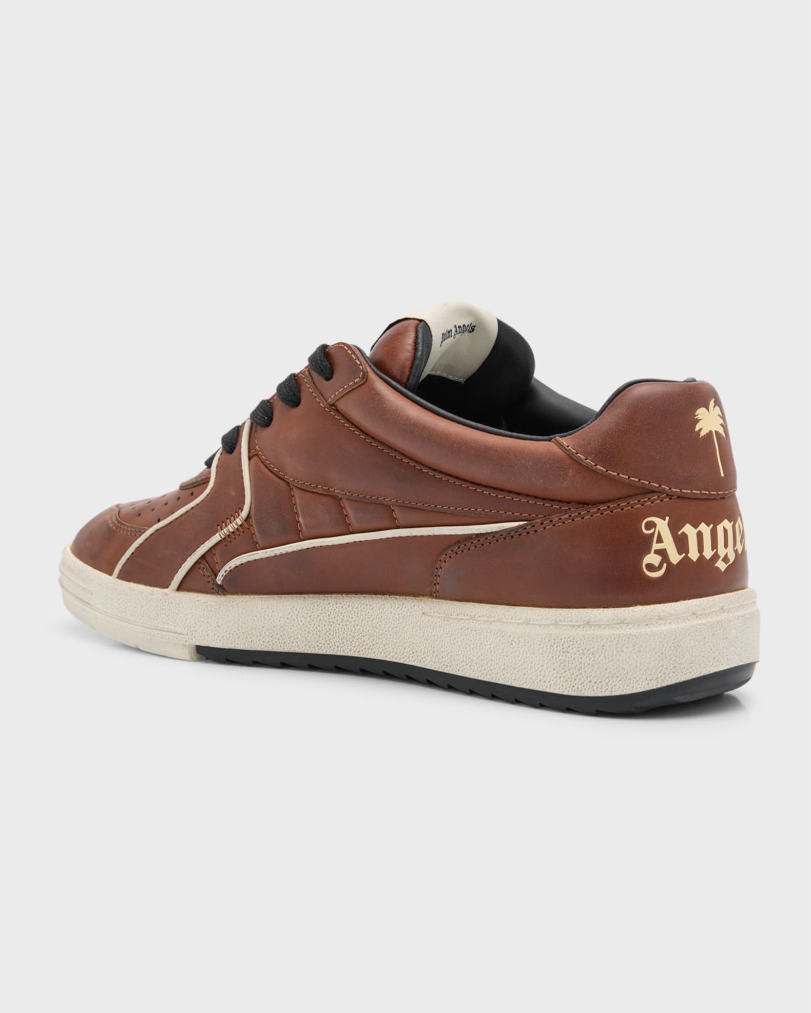 Palm Angels Men's Palm University Leather Low-Top Sneakers | Neiman Marcus