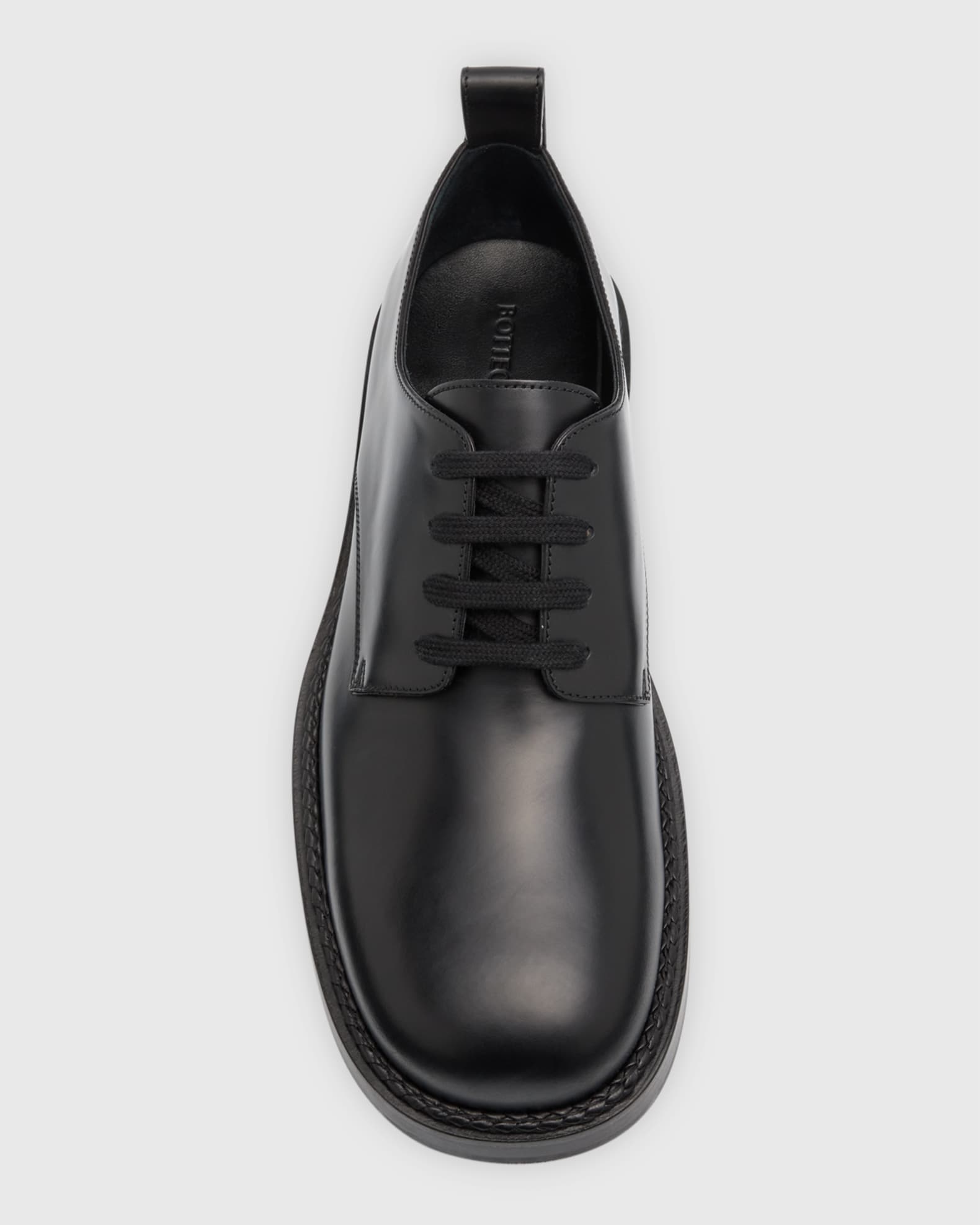 Bottega Veneta Men's Strut Leather Derby Shoes | Neiman Marcus