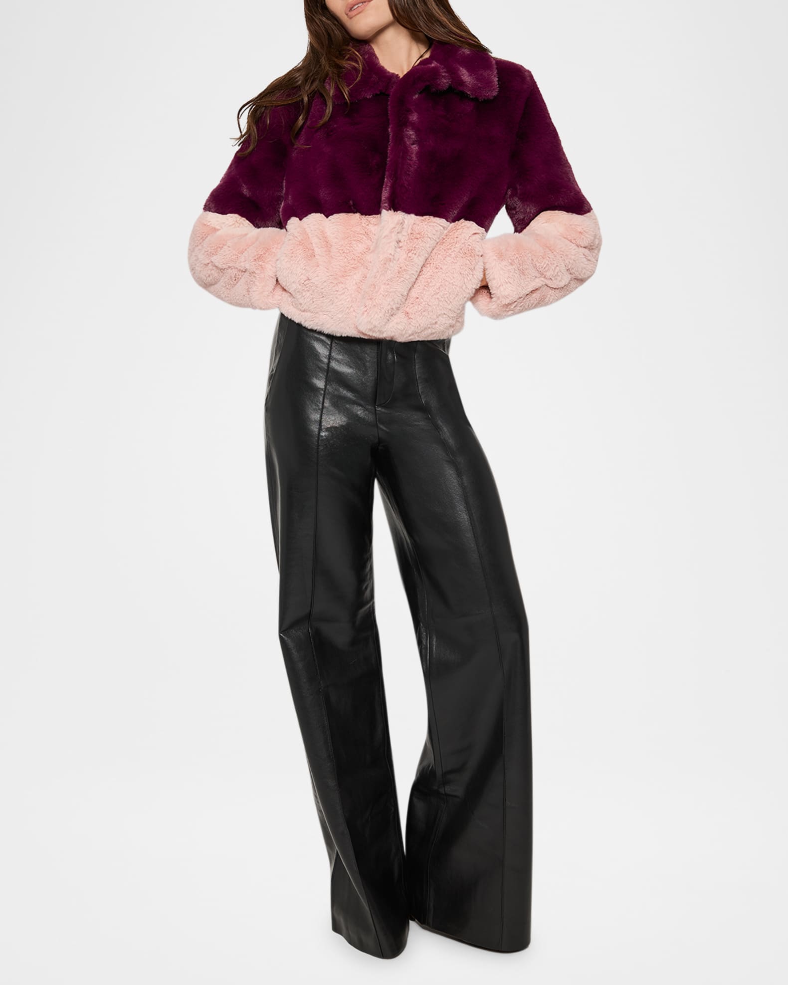 Holden Two-Tone Faux Fur Chubby Coat  1