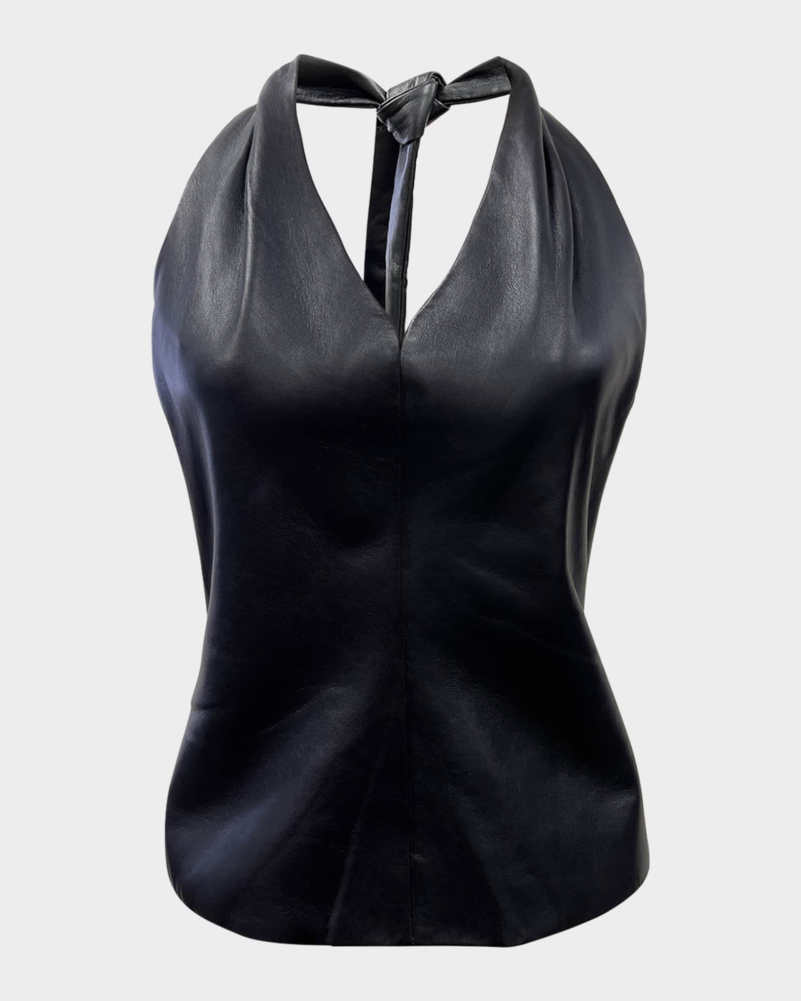 AS by DF Cassidy Recycled Leather Halter Top Neiman Marcus — free download