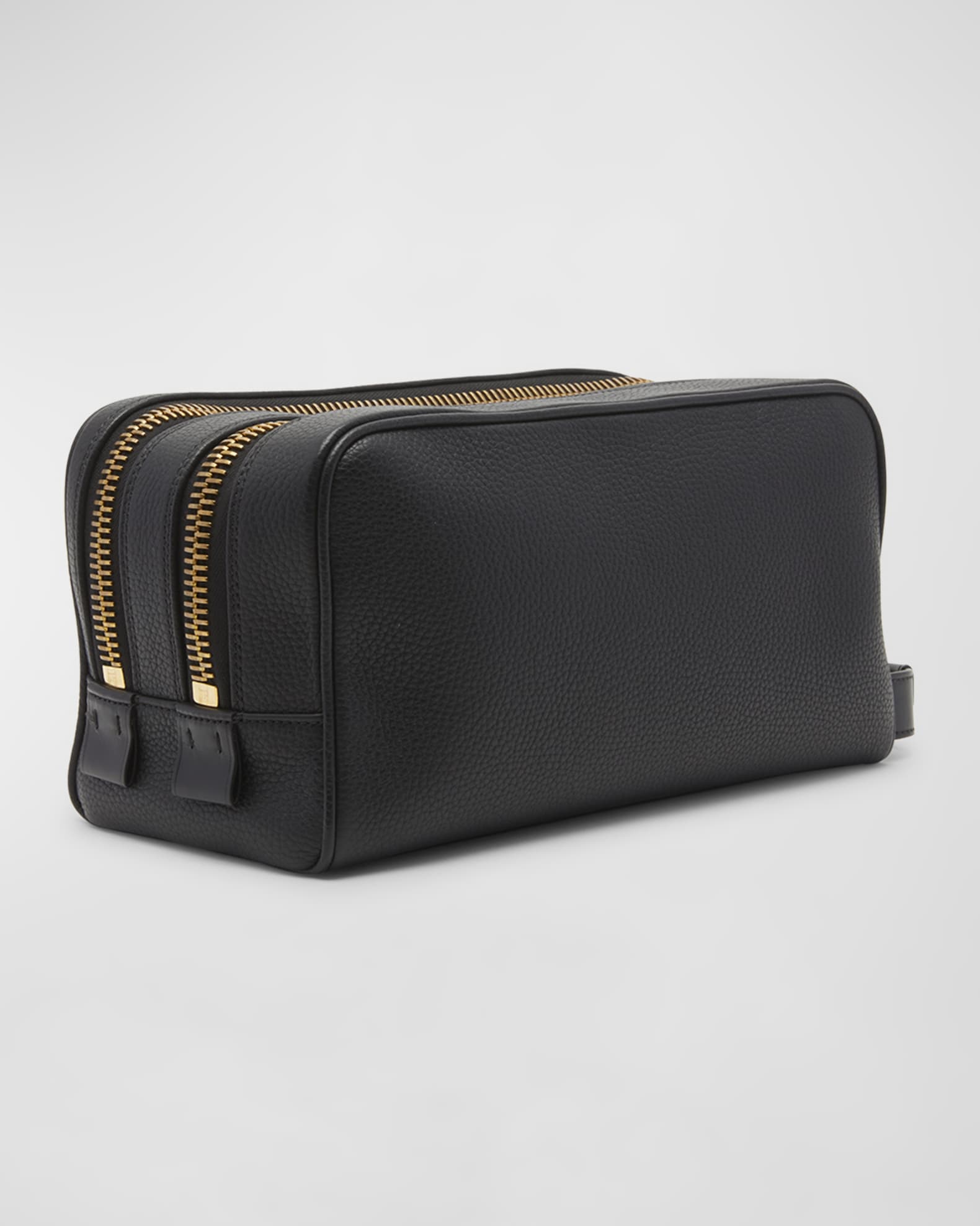 TOM FORD Men's Soft Leather Double-Zip Toiletry Bag | Neiman Marcus