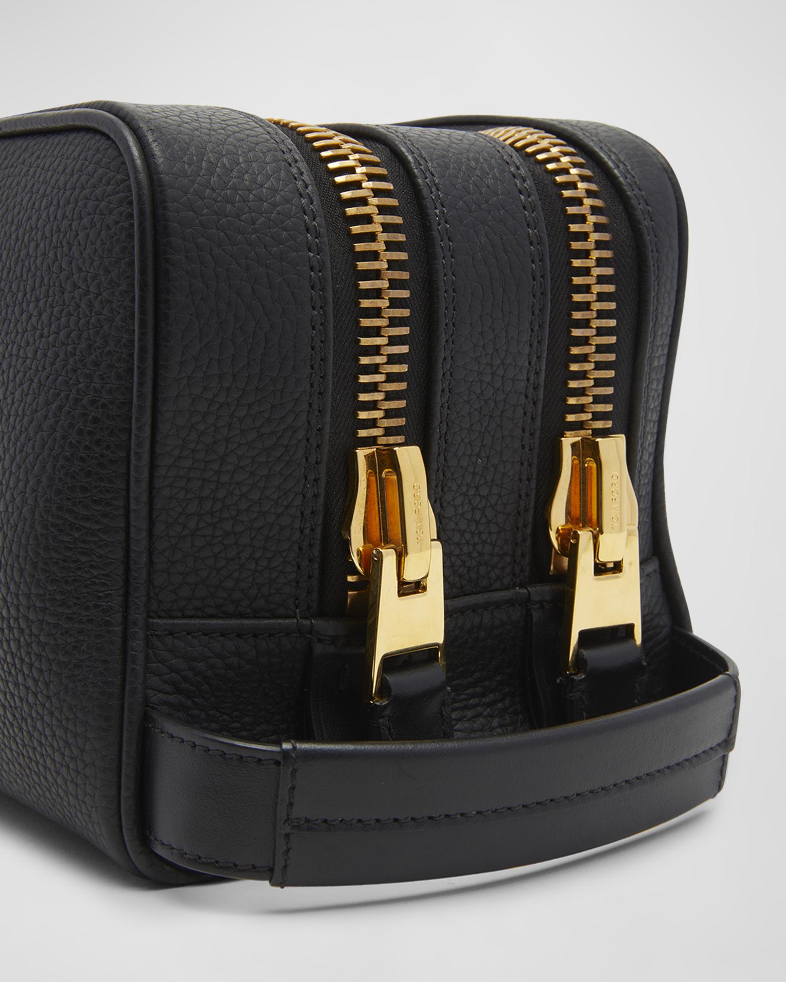 TOM FORD Men's Soft Leather Double-Zip Toiletry Bag | Neiman Marcus