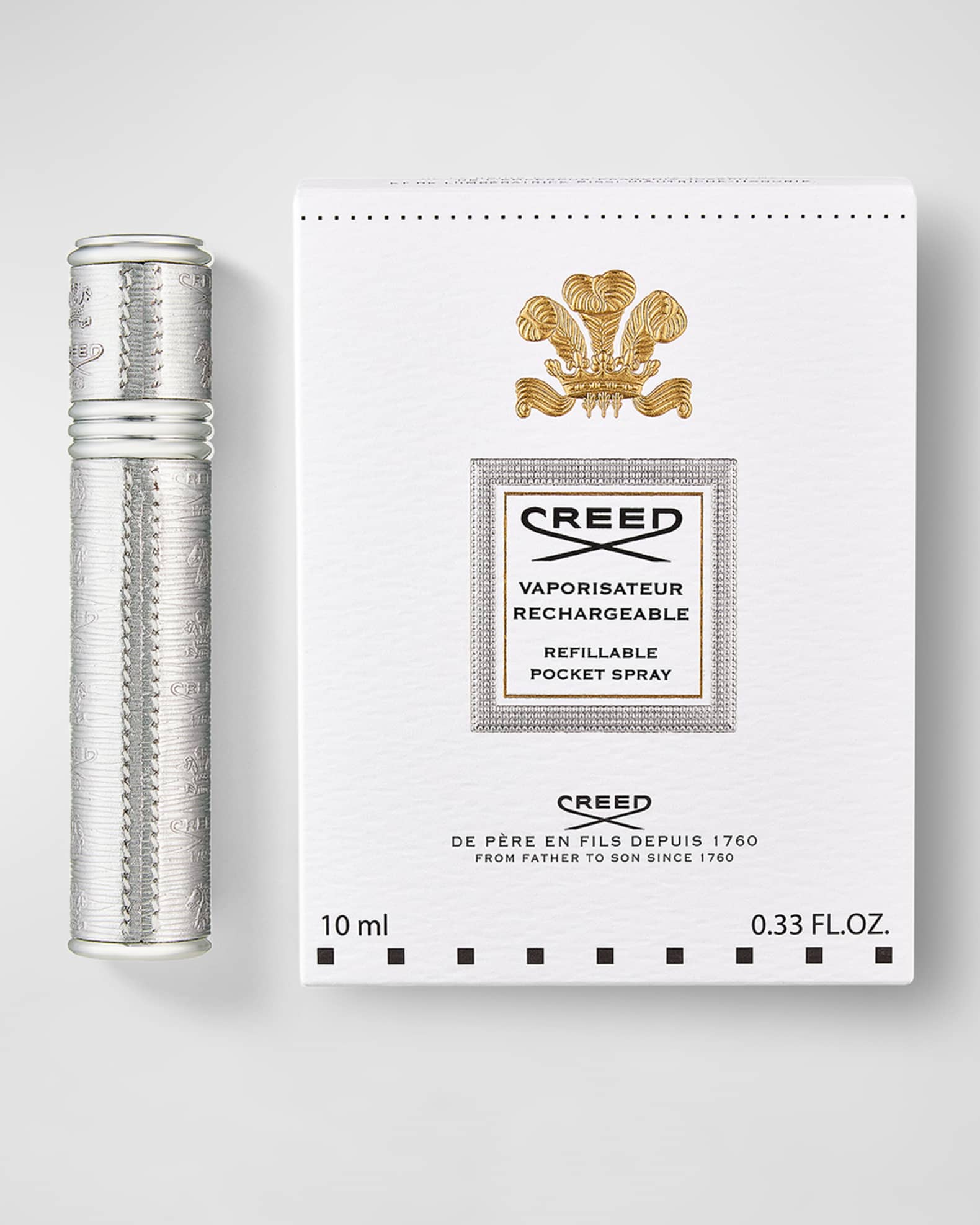 Empty Silver Refillable Pocket Spray Case, 0.33 oz. 1