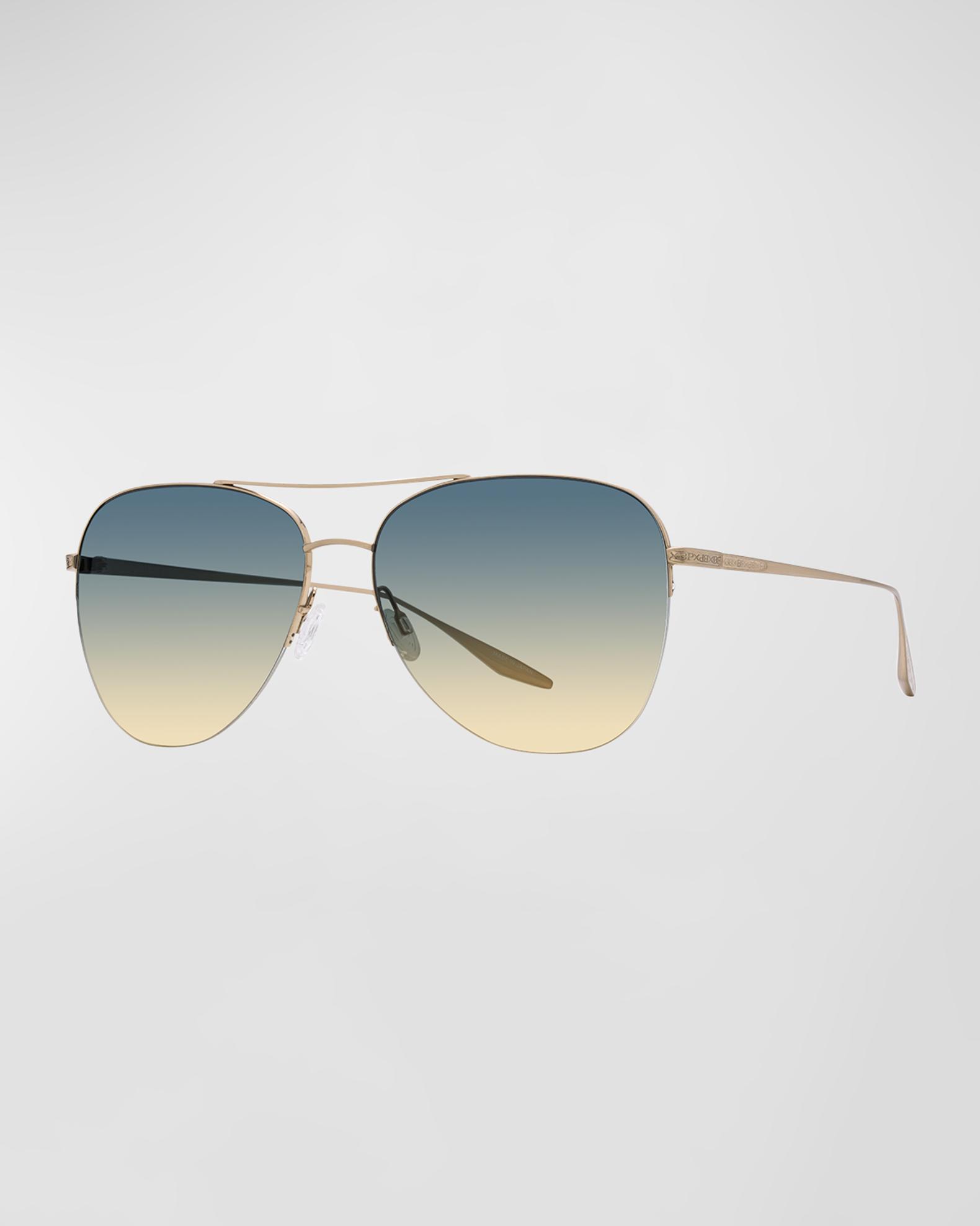 Barton Perreira Gold Frame Sunglasses with Blue to Amber Gradient Lenses Barton Perreira Sunglasses CHEVALIER GOL/YEM Gold Frames w  main image 3