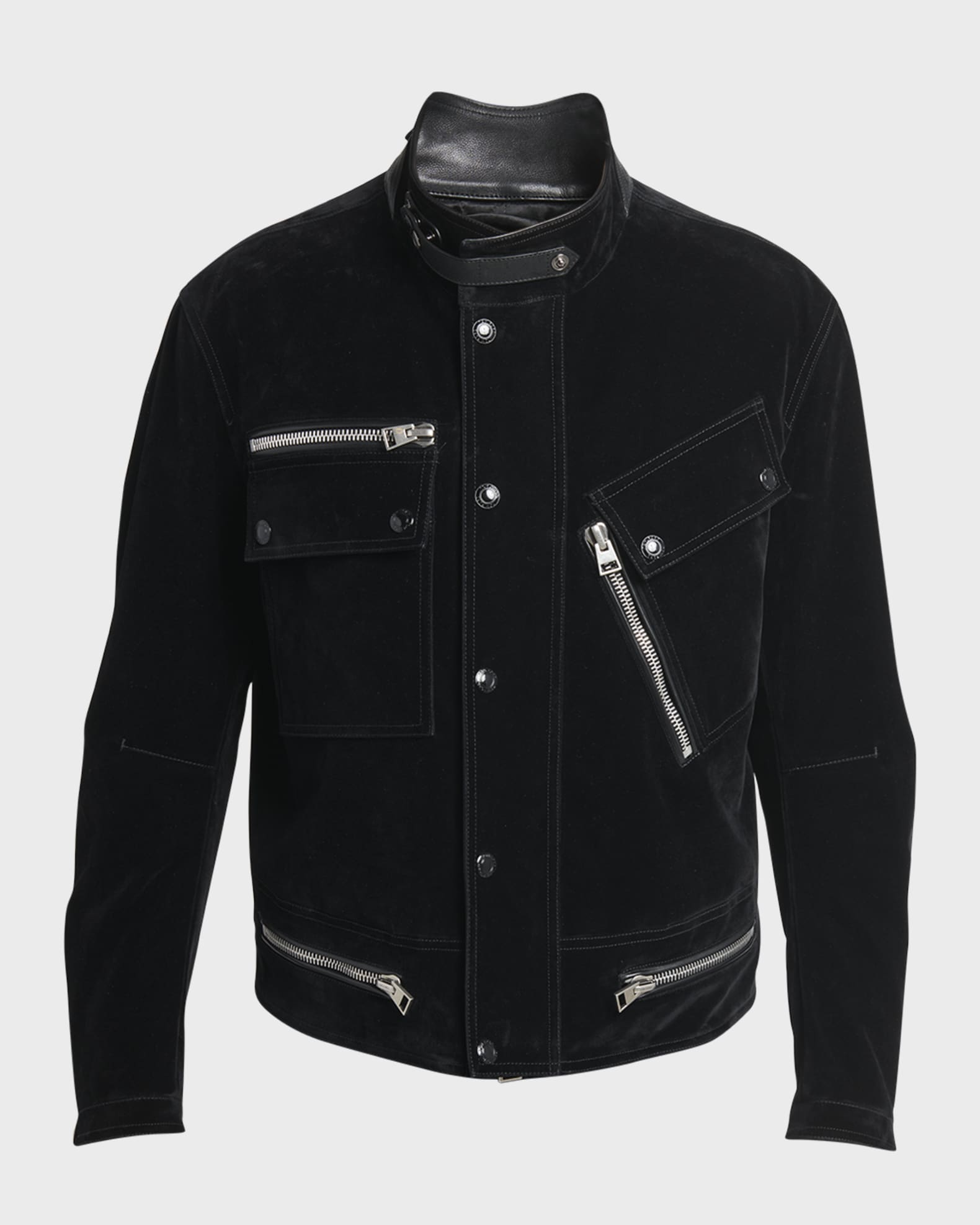 Saint laurent suede biker jacket online