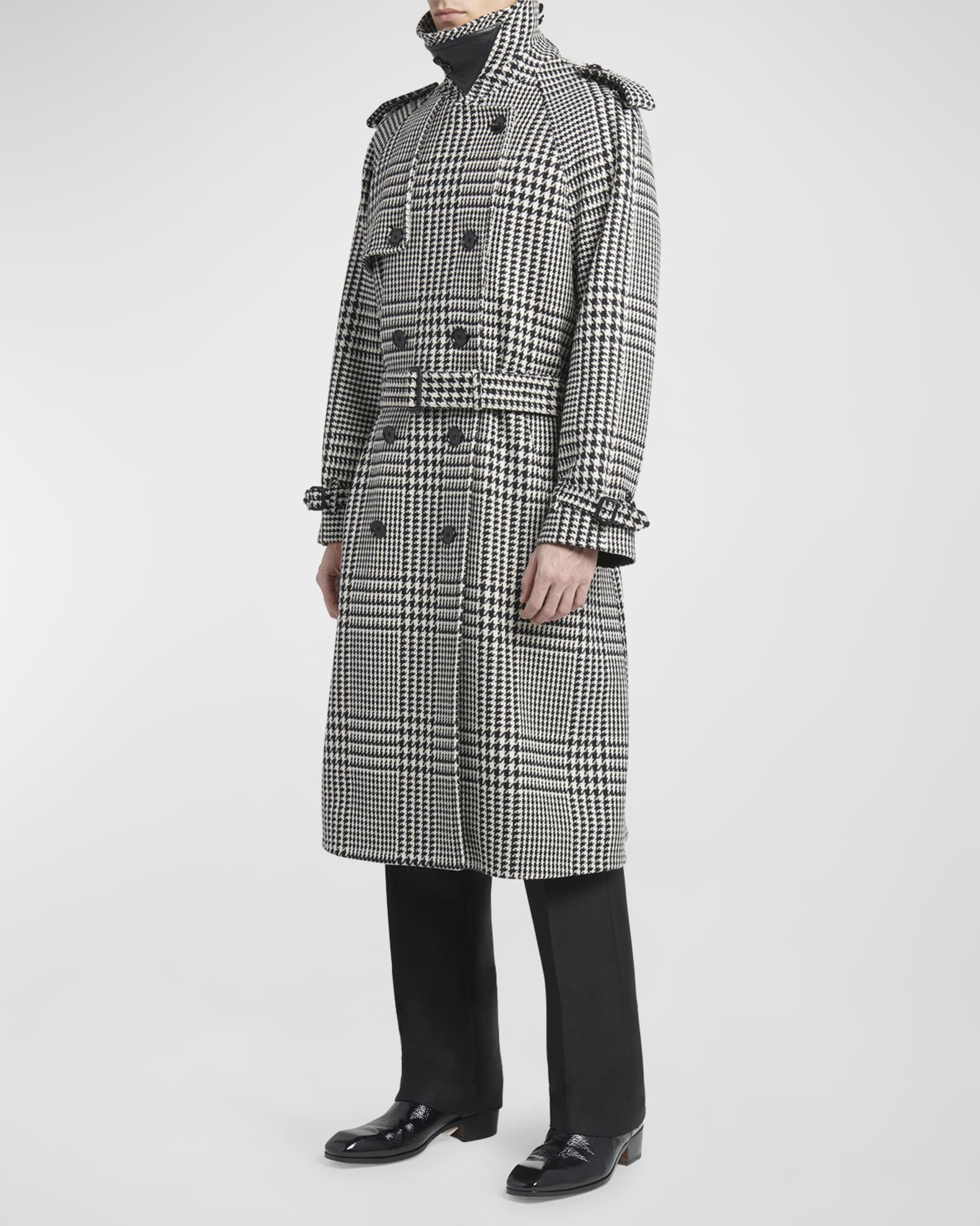 TOM FORD Men's Grand Prince of Wales Trench Coat | Neiman Marcus