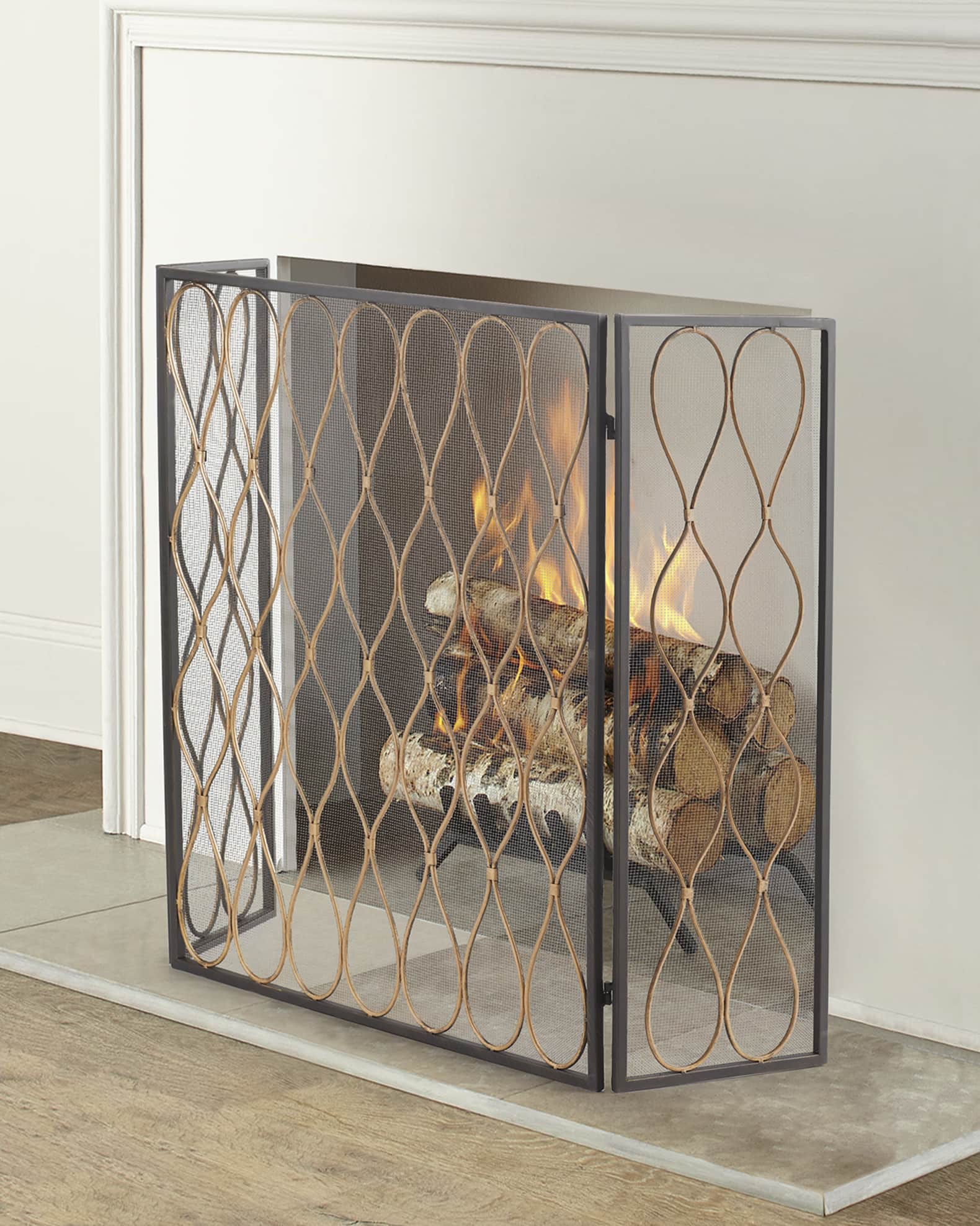 Iron Three-Panel Fire Screen | Neiman Marcus