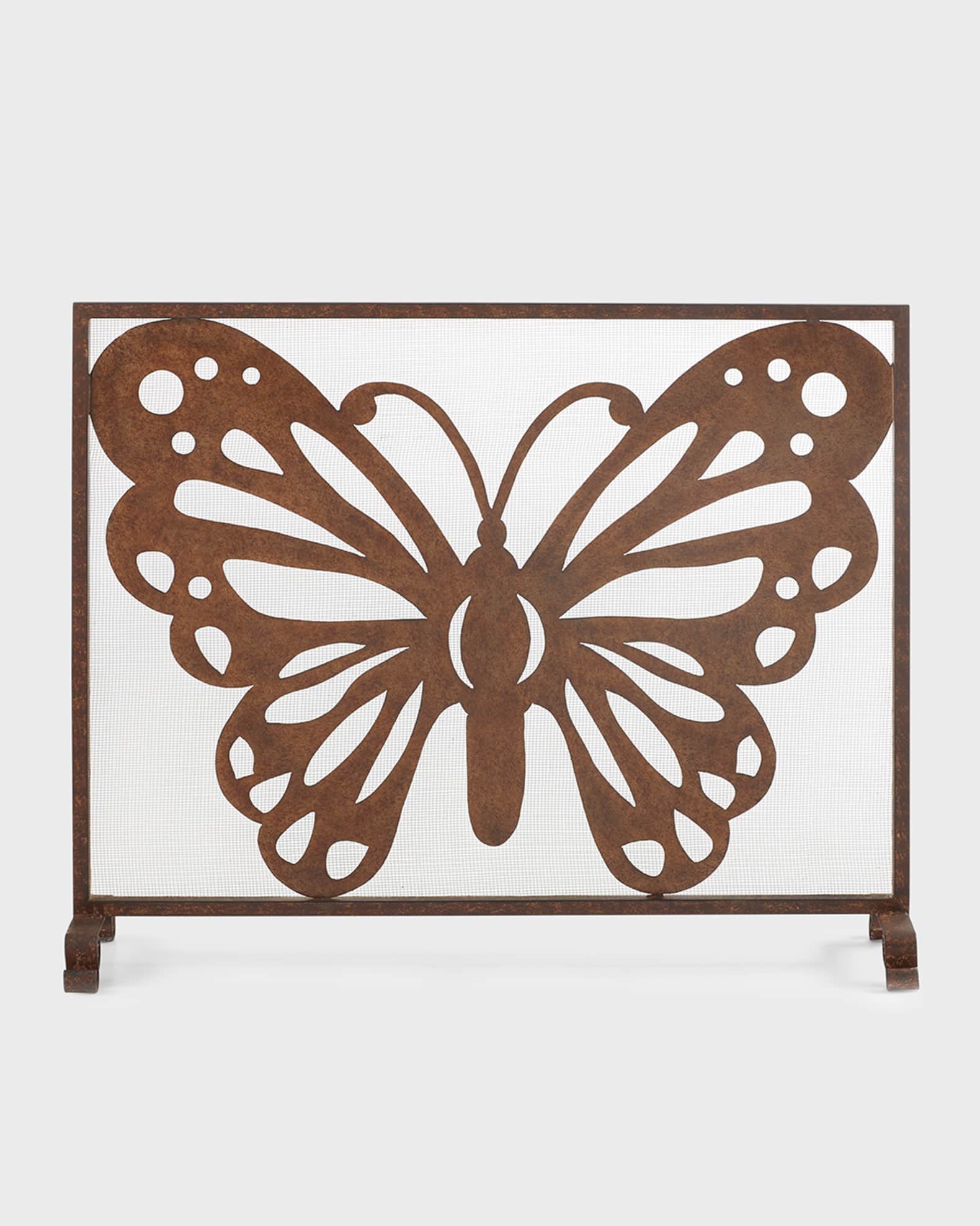 Burnished Taupe Butterfly Accent Fire Screen  1
