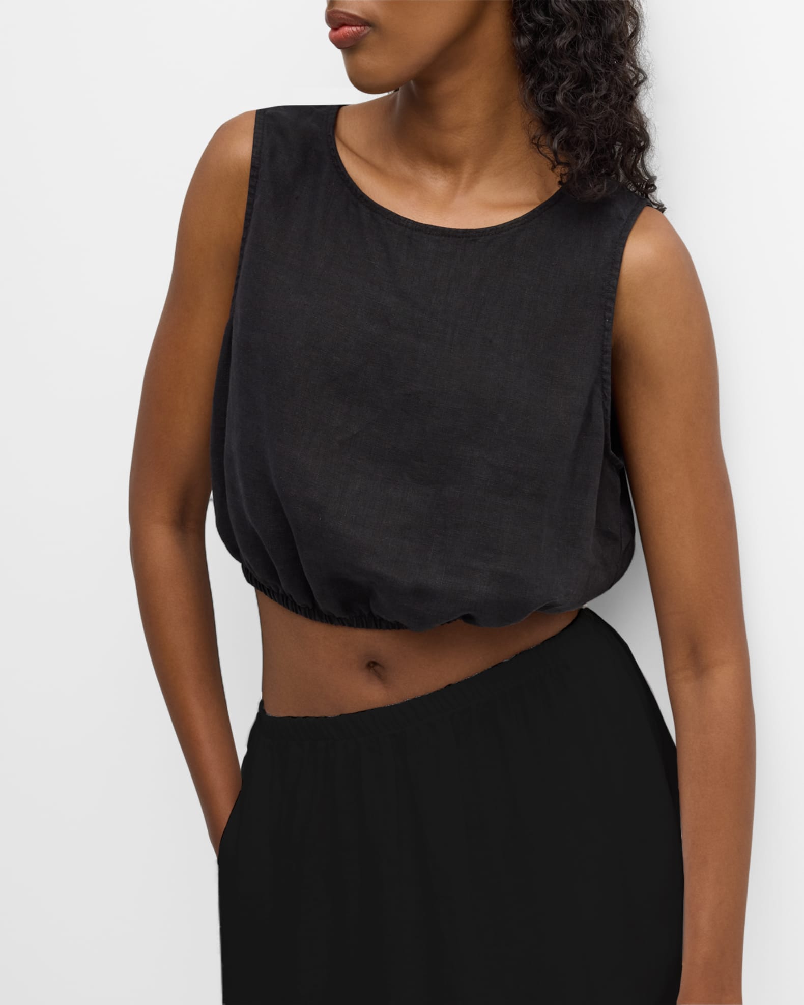 Terra Fold - Layered Hem Linen Sleeveless Top main image 1