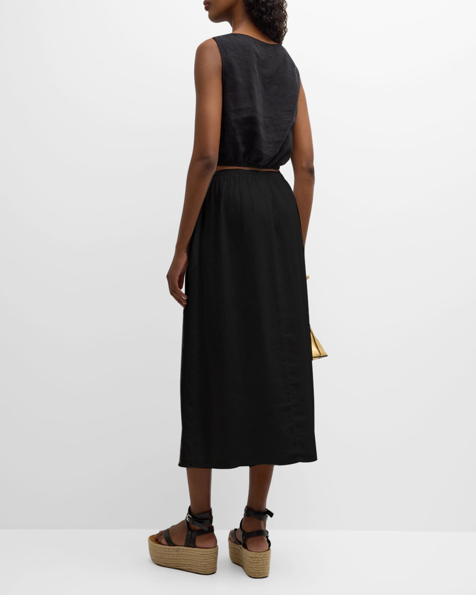Xirena Lorette ALine Linen Midi Skirt Neiman Marcus