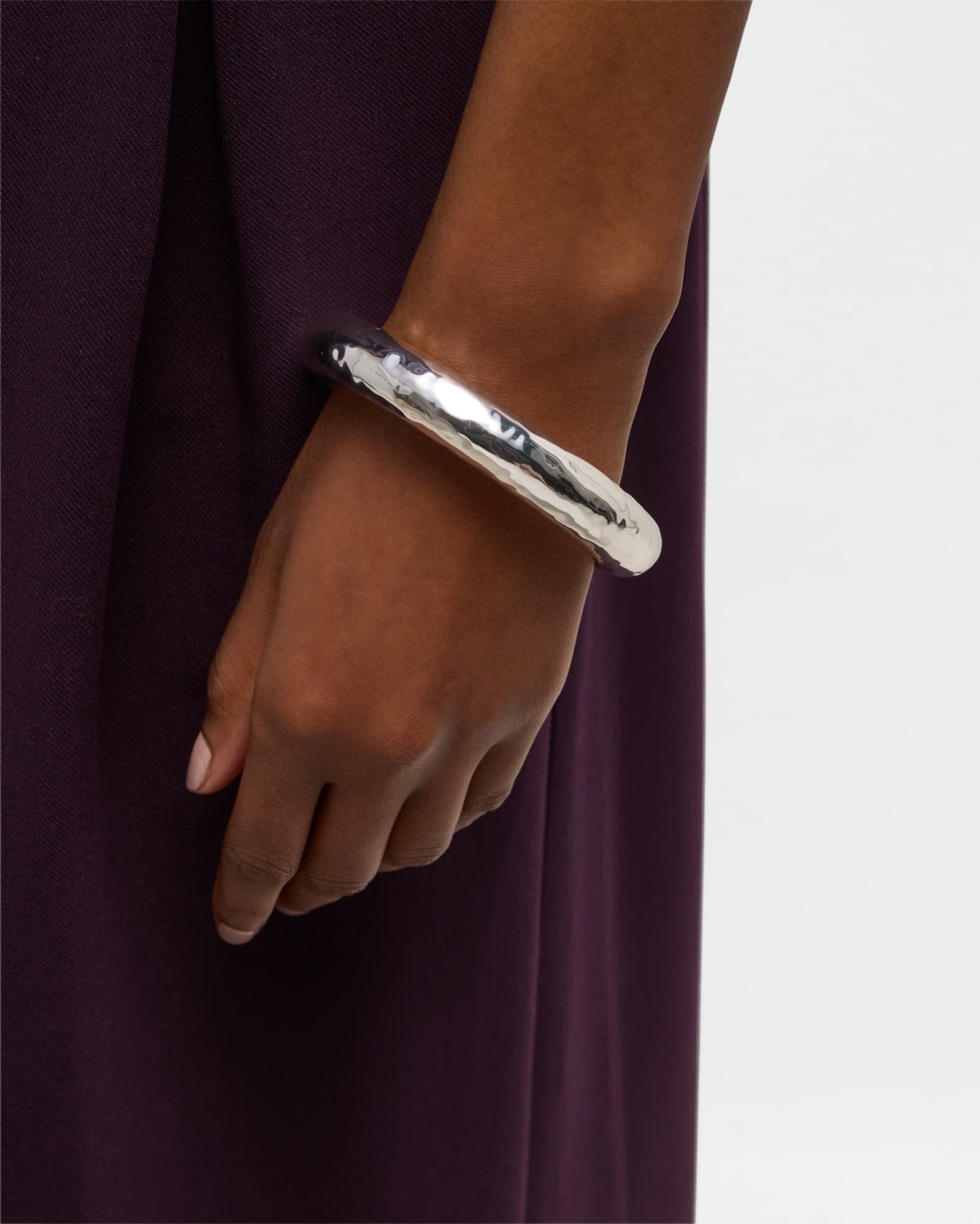 Silver Chunky Stacking Bangle Bracelet 1