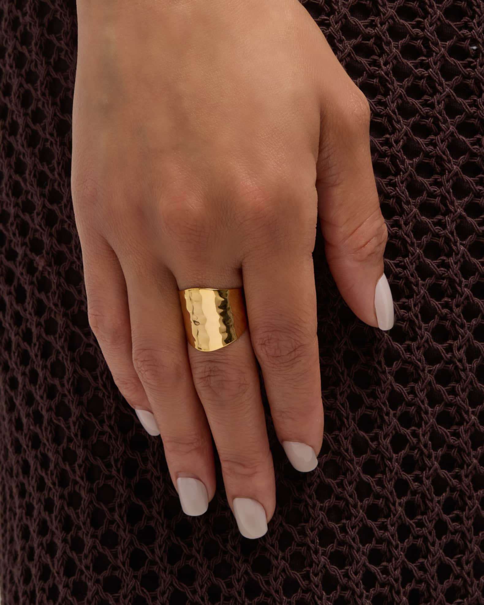 Hammered Gold Adjustable Ring  1