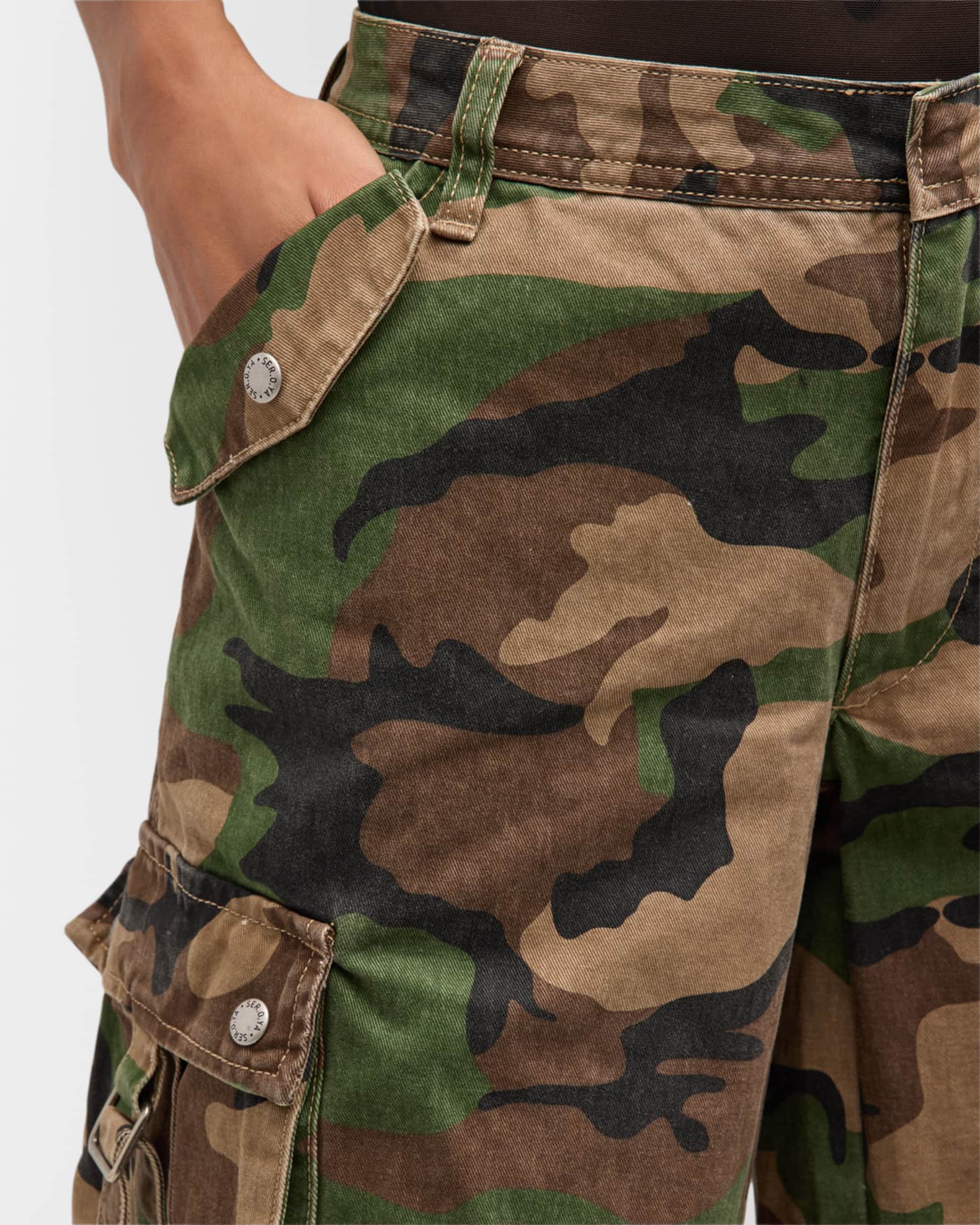SER.O.YA Jane Baggy Camouflage Cargo Pants | Neiman Marcus