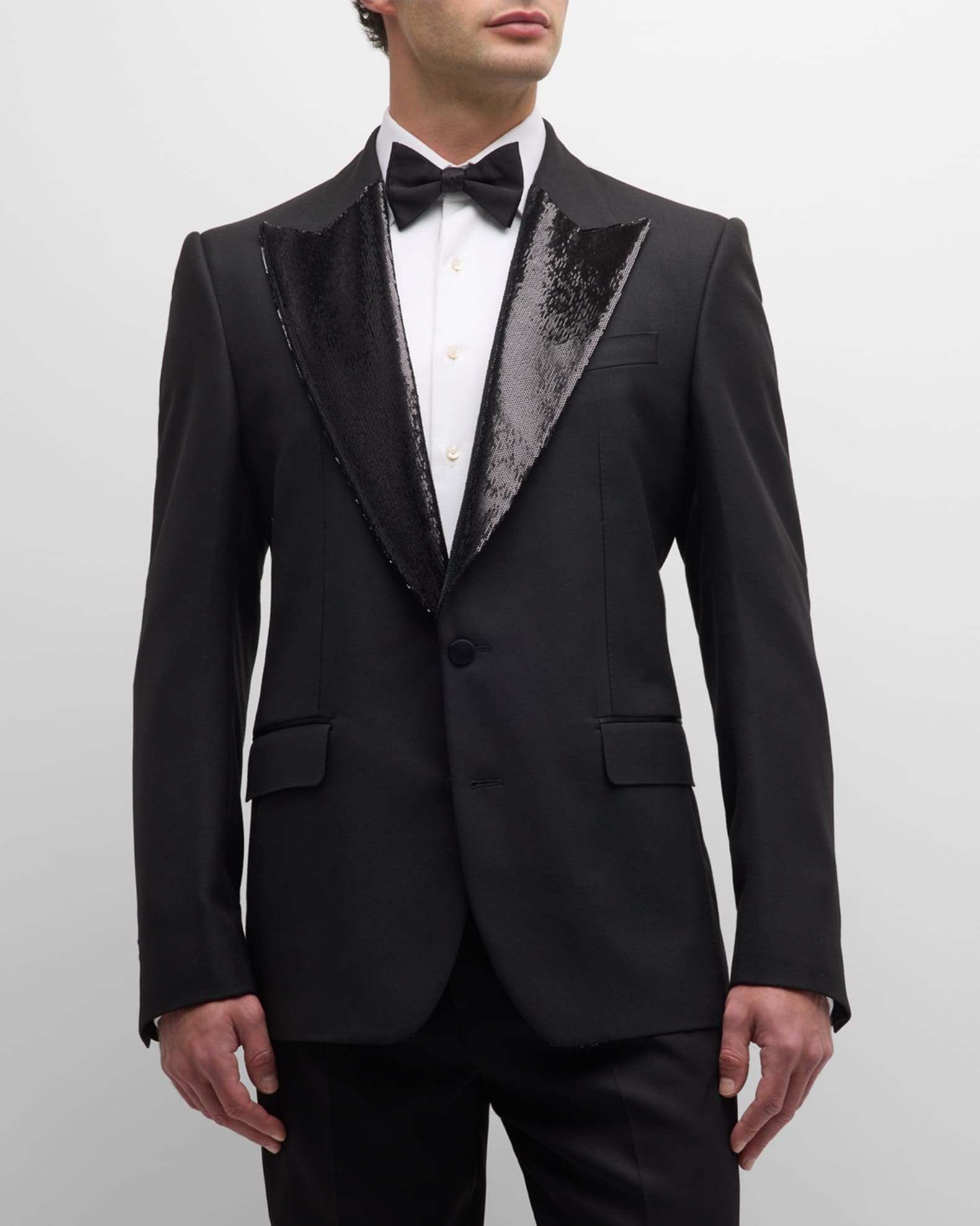 Dolce&Gabbana Men's Tuxedo Jacket with Sequin Lapels | Neiman Marcus