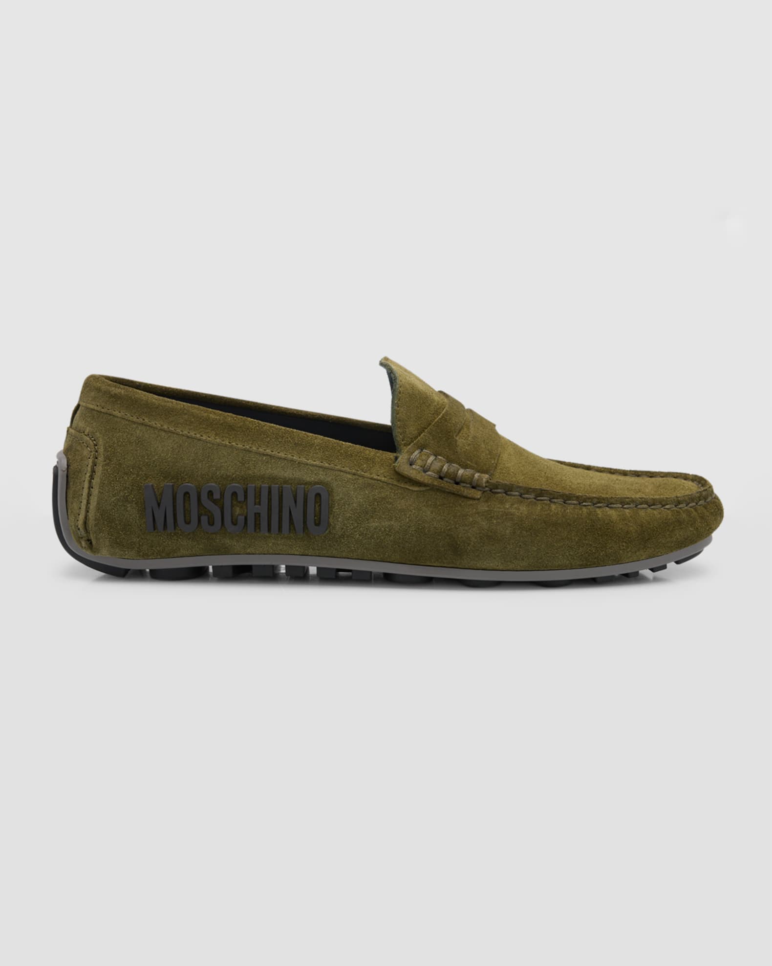 Moschino Men's Logo Leather Drivers