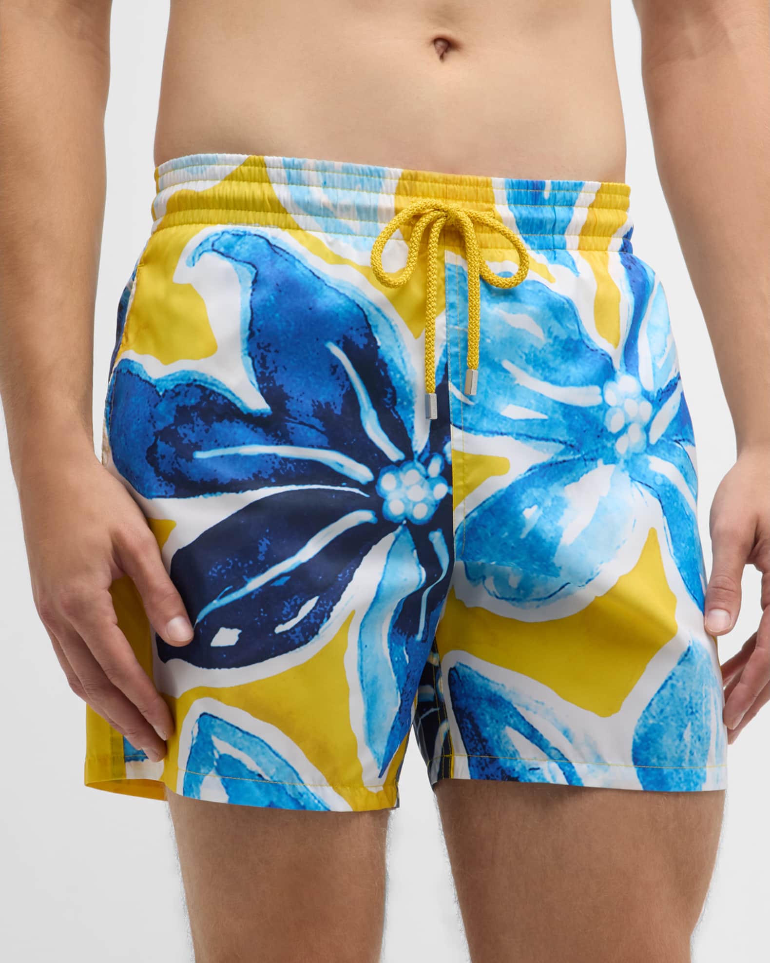 Vilebrequin Men's Hawaiian LeafPrint Swim Shorts Neiman Marcus