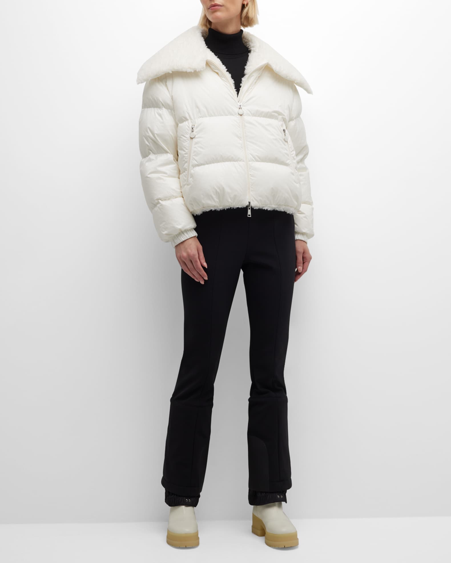 Moncler Murray Puffer Jacket with Teddy Lining | Neiman Marcus
