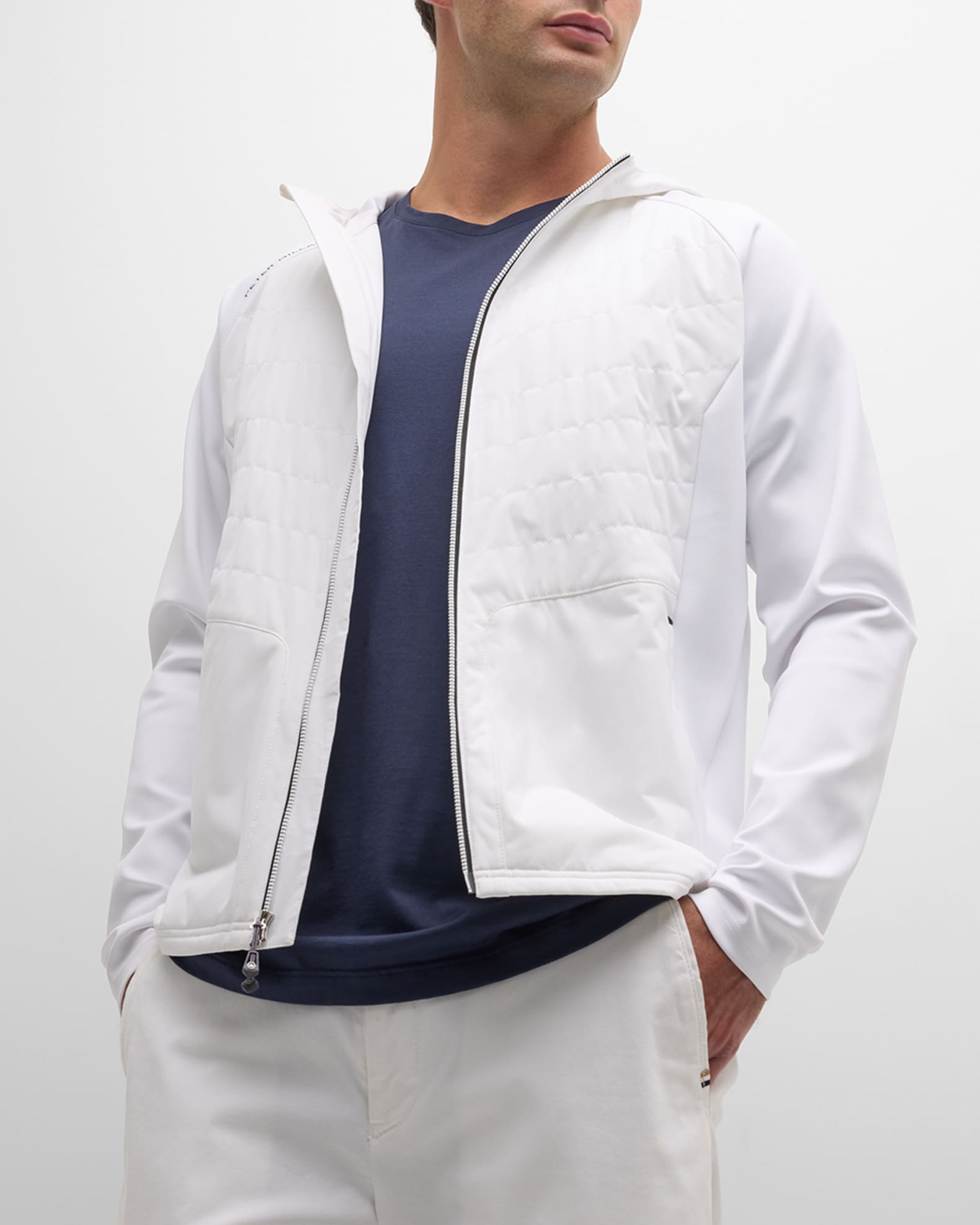 Peter Millar Men's Merge Elite Hybrid Hooded Jacket | Neiman Marcus