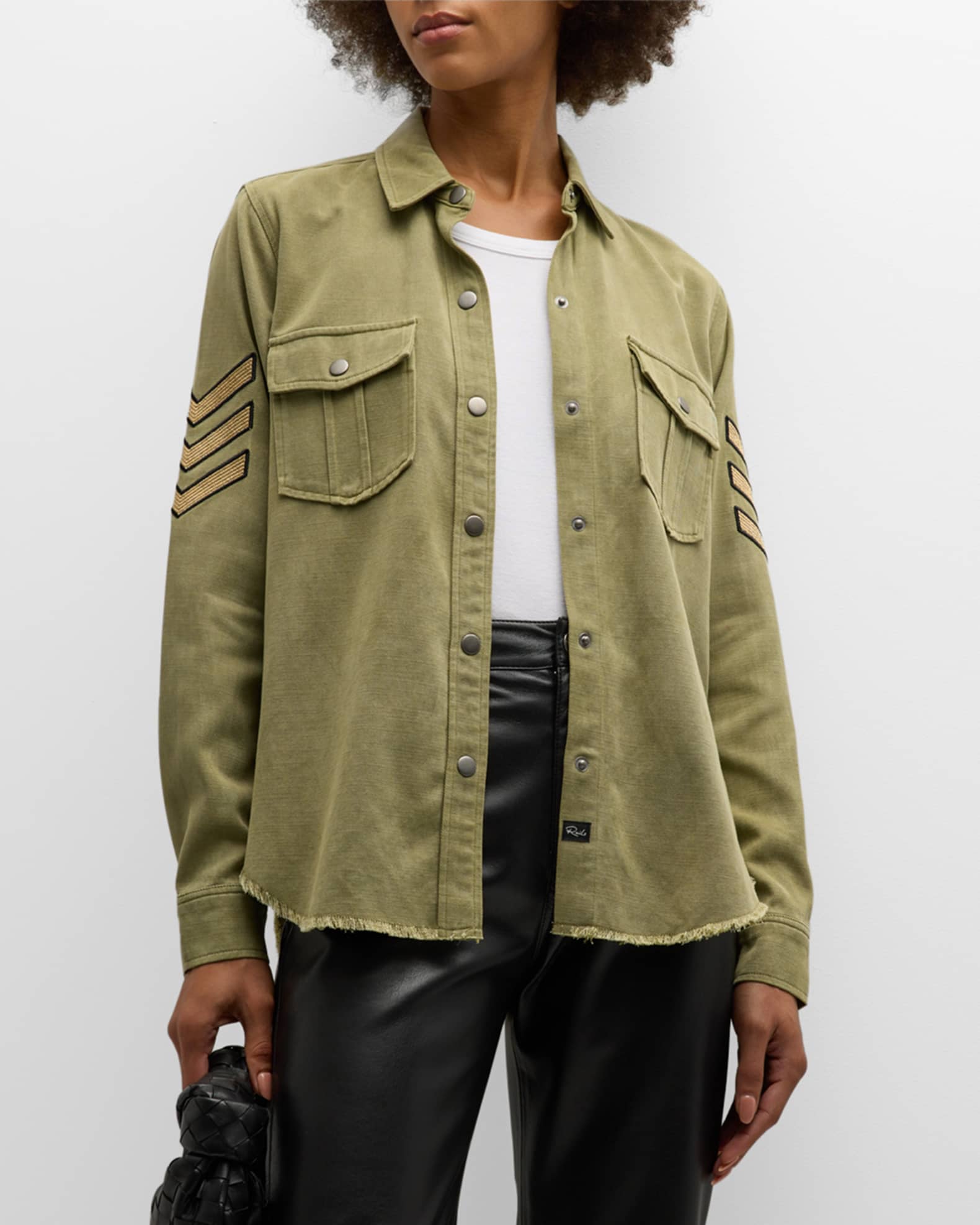 Rails Loren RawHem Military Shirt Neiman Marcus