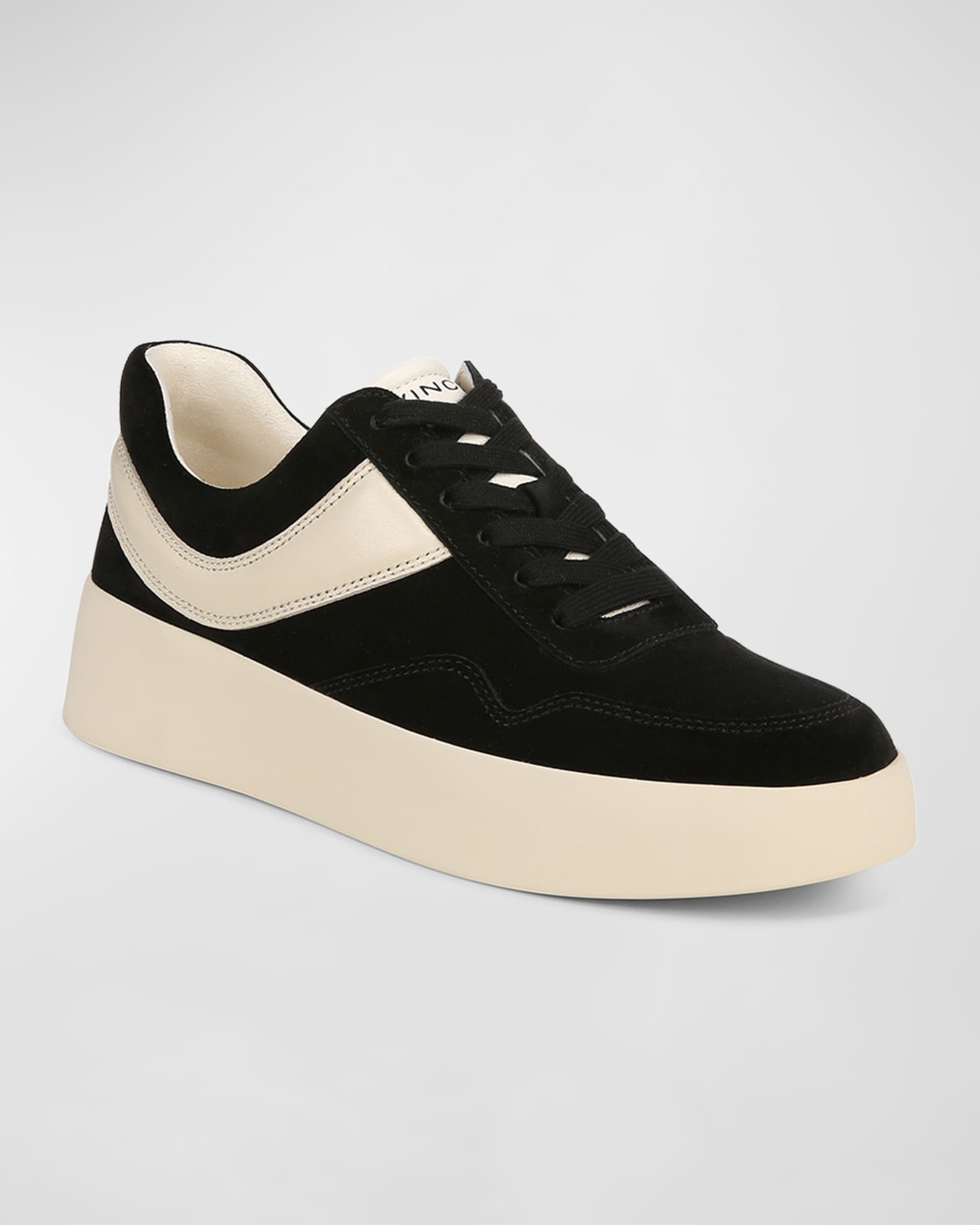 Vince Warren Mixed Leather Court Sneakers Neiman Marcus