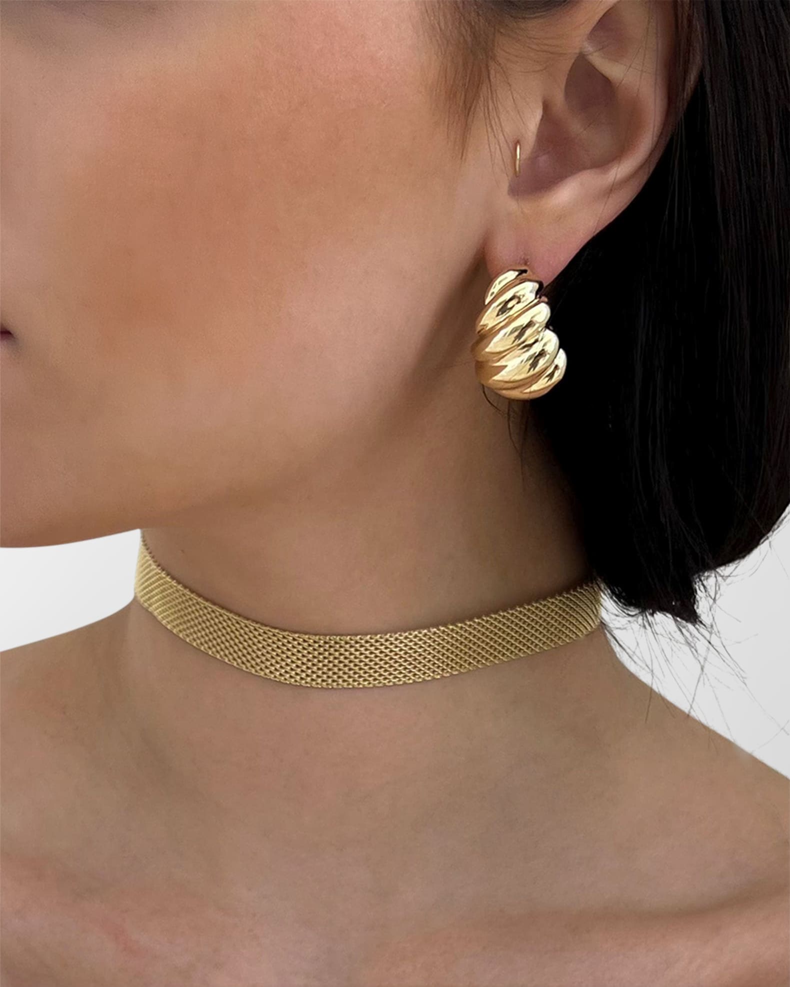 Perla Chunky Hoop Earrings  1
