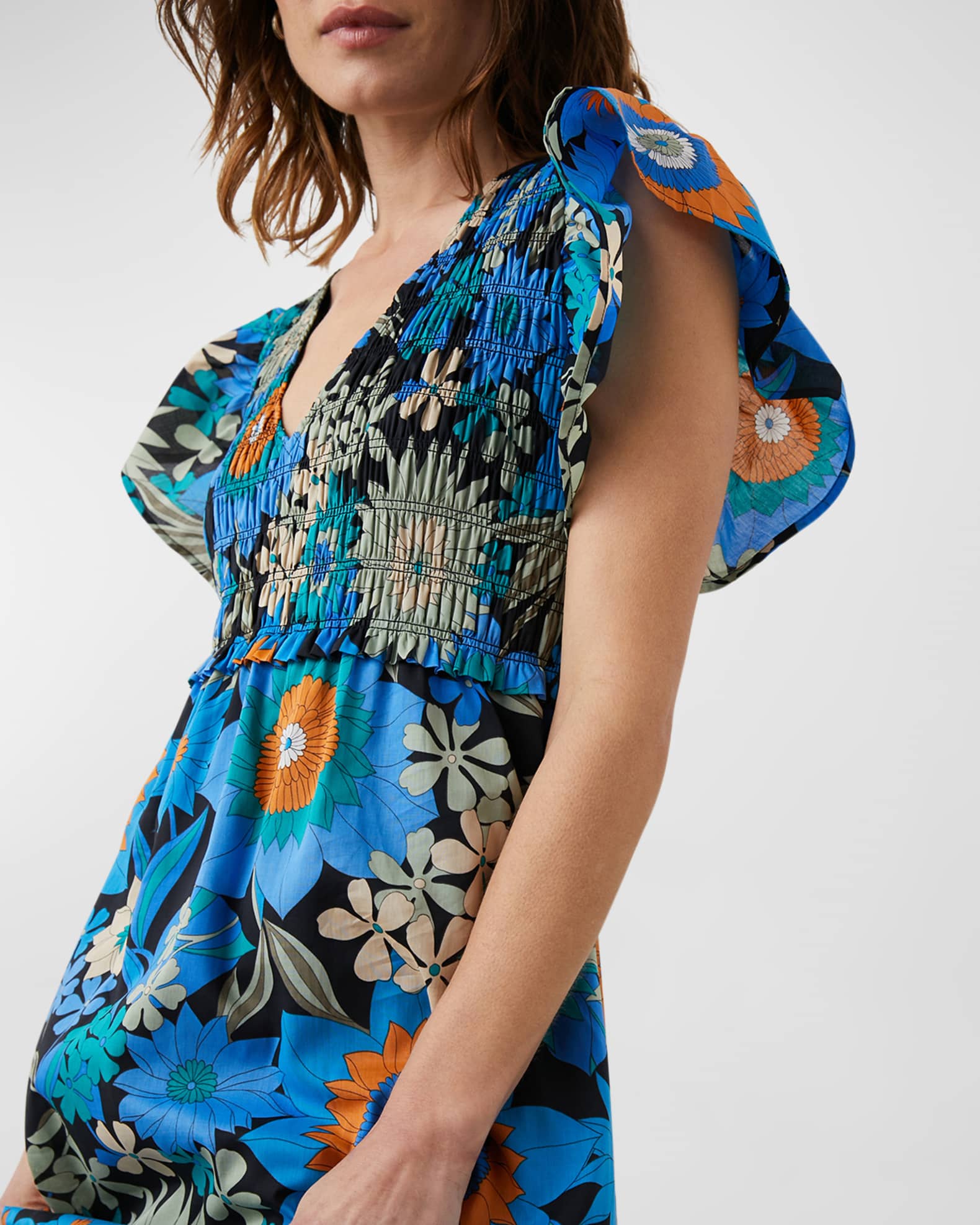 Rails Clementine Shirred Midi Dress Neiman Marcus