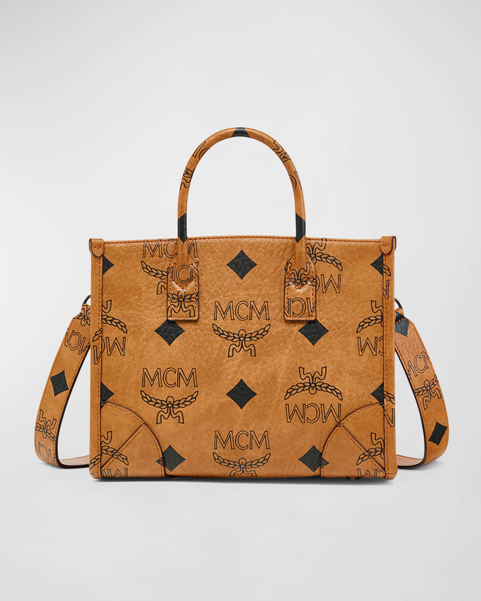 Mcm Mini Visetos Hat Box Bag - Brown