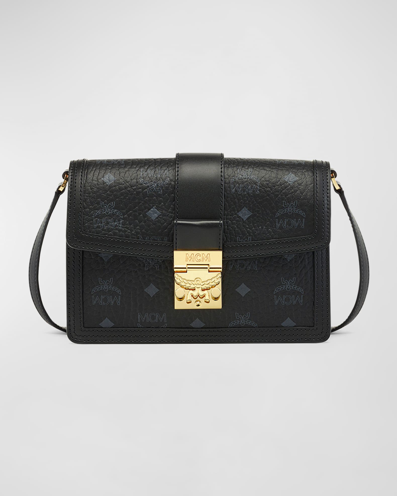 mcm shoulder bag black