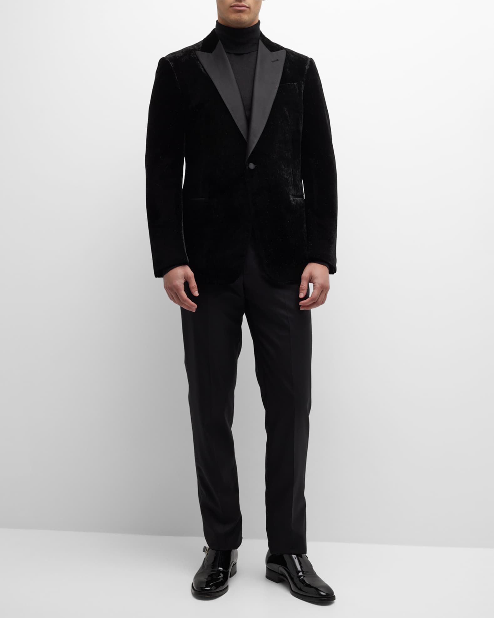 Giorgio Armani Men's Velvet Peak-Lapel Dinner Jacket | Neiman Marcus