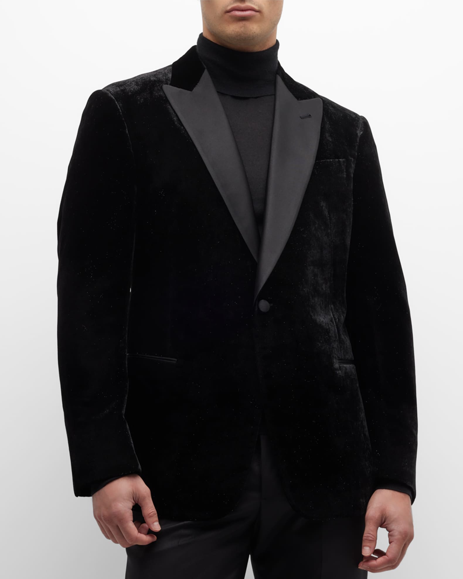 Giorgio Armani Men's Velvet Peak-Lapel Dinner Jacket | Neiman Marcus